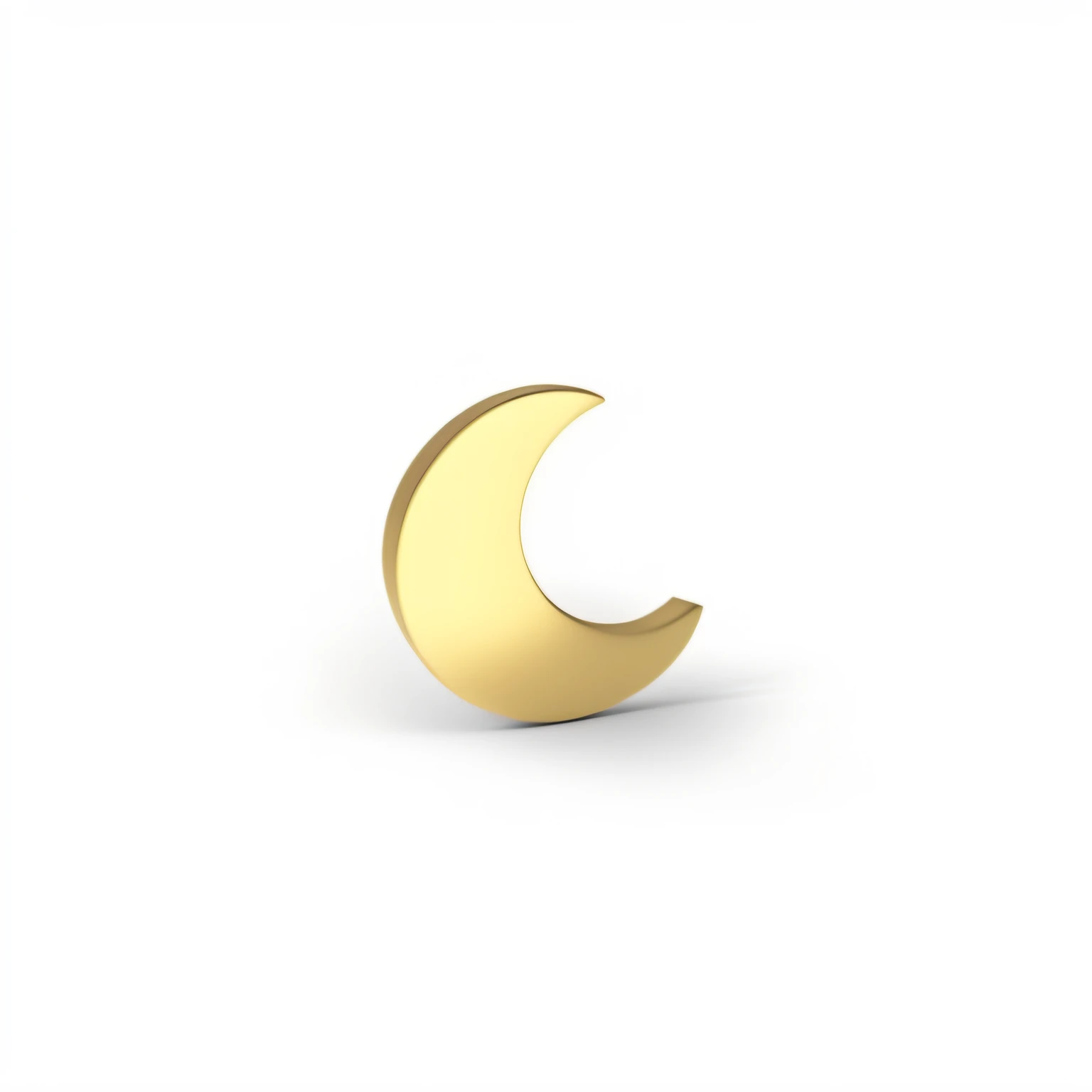 a closeup of a golden crescent-shaped object on a white surface, lua crescente, lua brilhando luz dourada, lua crescente brilhante, lua ligth, nigth lua ligth, lua tradicional, lua, A Lua, 9 mil, 9k, Luaray rendering, brilho da lua, ✨🕌🌙, lua crescente no fundo, perfect crisp moonlight, Moon behind
