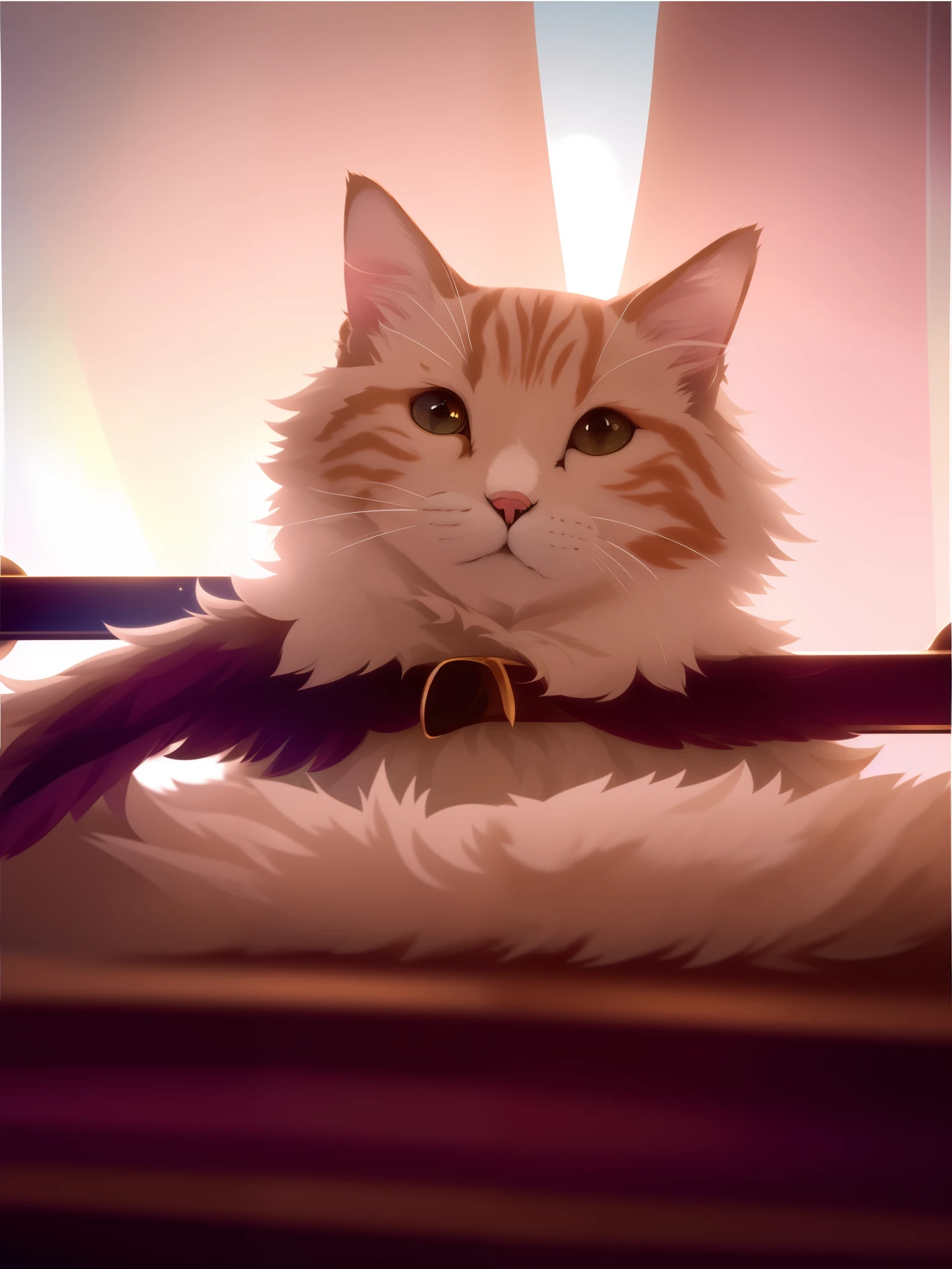 Fondo de pantalla de arte de anime, cielo estrellado de fondo, apariencia de cabeza de gato amarillo con rayas, claridad 4K. Dibuja gatos de anime realistas y lindos en detalle, Estilo de arte digital. 8K HD Digital Animation Wallpaper, valor de detalle ultra alto, Cute little and, showcasing the most exquisite digital animation art, ((Cat with angel wings))