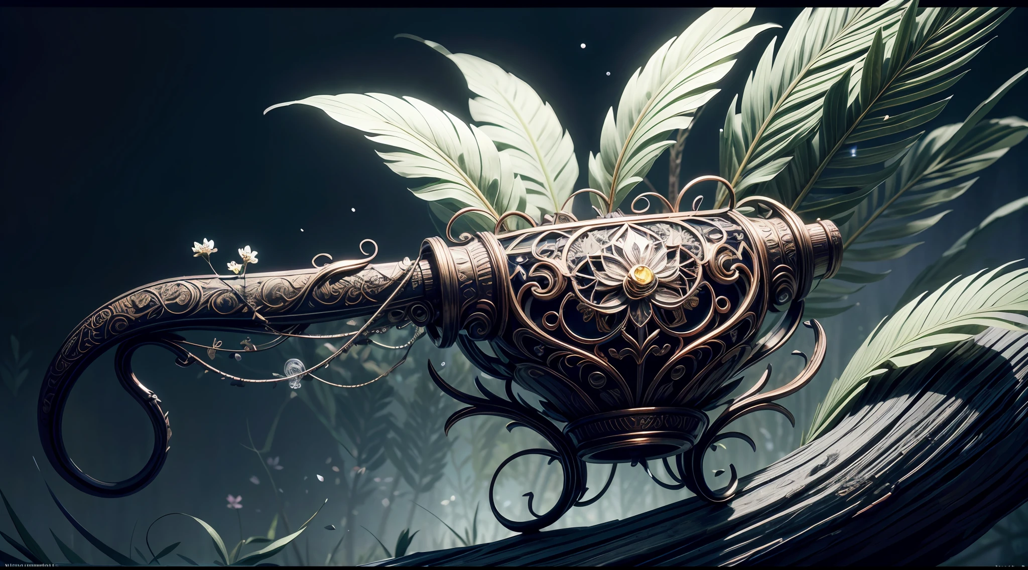 （tmasterpiece）， （best qualtiy：1.4）， absurderes， [：intricately details：0.2]， {Vine made of magic}, blossoms， Strong focus，Mysterious symbol， sparkling motes, insane detailed，k hd，concept-art，number art，with dynamism，