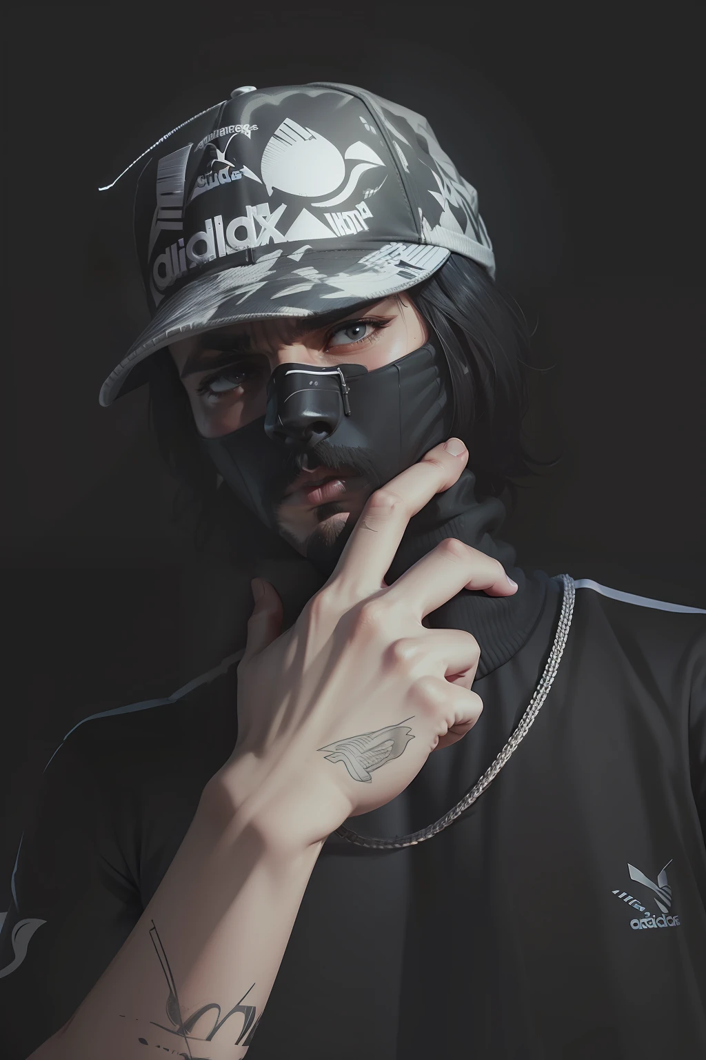 cartoon, fundo de marcas como adidas Nike puma, gangster, gang