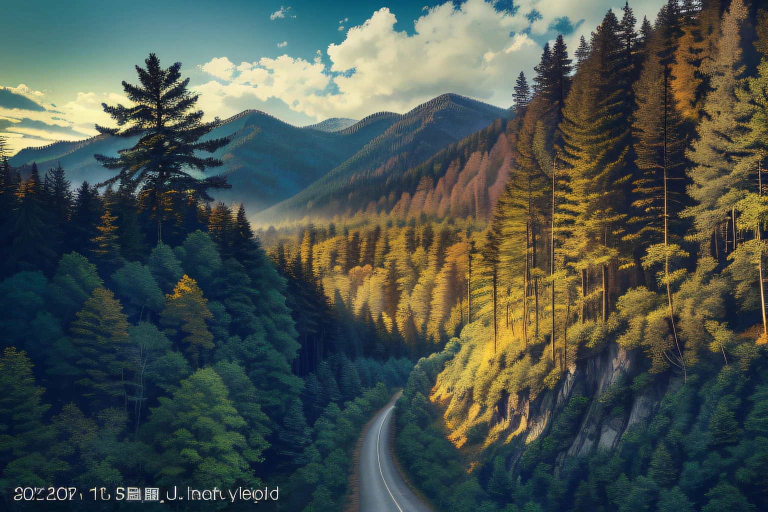 A landscape of dirt roads winding through tree-lined forests, Detailed scenery —width 672, beautiful forest scenery, very beautiful scenery, forest scenery, beautiful forests and trees, wide angle photo, very very beautiful scenery, Majestic nature, Beautiful environment, beautiful pine tree landscape, very very very beautiful scenery, Today\'s featured photograph 4k