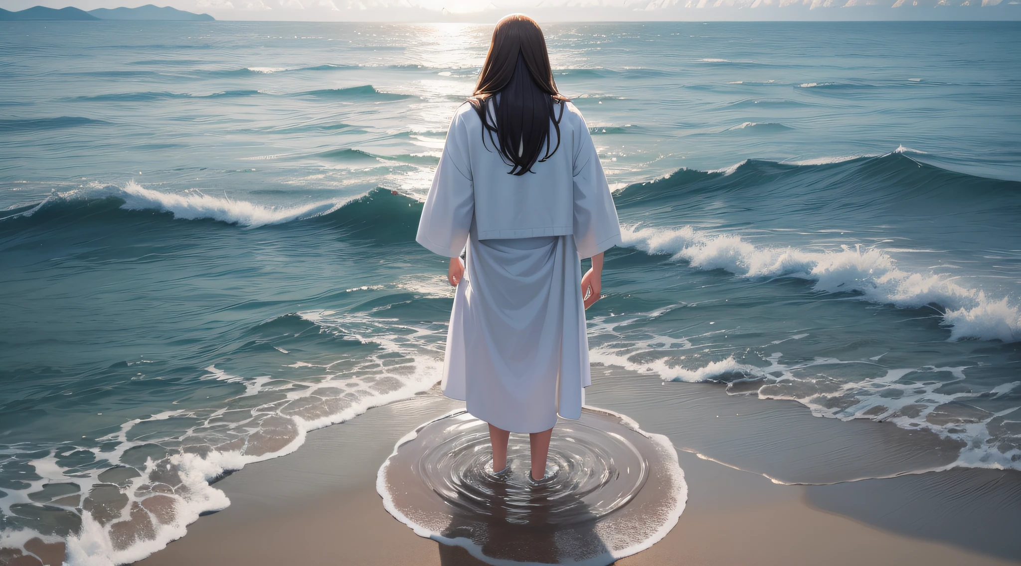 Jesus standing on the water