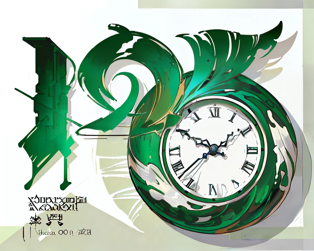 There are green and white signs on the face，Issue 125,Related to steel，Ribbons，Steel quality，The form is concise，Carry forward the spirit of the school motto "virtue, Erudition, exalted, and floating"，easy to recognize，1128x191 resolution, style lettering, ISO 125 certified, Smooth lettering, 1792, 1852, year 2134, year 1506, 1759, inspired by Zsolt Bodoni，There is a number and a clock on it, inspired by Zsolt Bodoni, Russian-Soviet theme, konstantin porubov, international typographic style, in style of kyrill kotashev, Inspired by György Roshaye, Inspired by Alexander Rochenko, illustration in the golden ratio，Logo design，pictogram，logotype，symbol