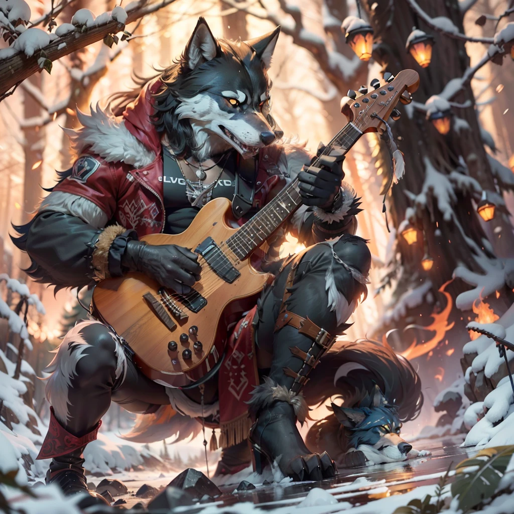 desenho animado de um homem wolf, with a guitar in hand, Wolf O'Donnell, no estilo dos quadrinhos de heavy metal, an anthropomorphic cyberpunk fox, lobisomem sexy moral alta raiva, Retrato de um Gnoll, Raposa McCloud, Toony, Retrato de Jughead Jones, Arte de mawshot peludo, Demon-Fang, (tocar guitarra) ((GHITAR))sobre uma floresta gelada, In this forest contain dead trees without leaves and a frozen lake, Piano score on the floora closeup of a photo of a wolf in it, yugioh card, dire wolf, melting, vulpina anatomicamente correta, Lobo Negro, Three - tailed wolf, flame conjuring armored, explosion of mystical energy, um lobo minotauro, Yugioh, demon-fang gnoll, ((Nordic wolf) ), Norse, lobo na natureza, Norse ((vestido camisa felpuda de frio)) Muscle Fury ((metal pesado)) (((Rocha))) sangue ((sangue))