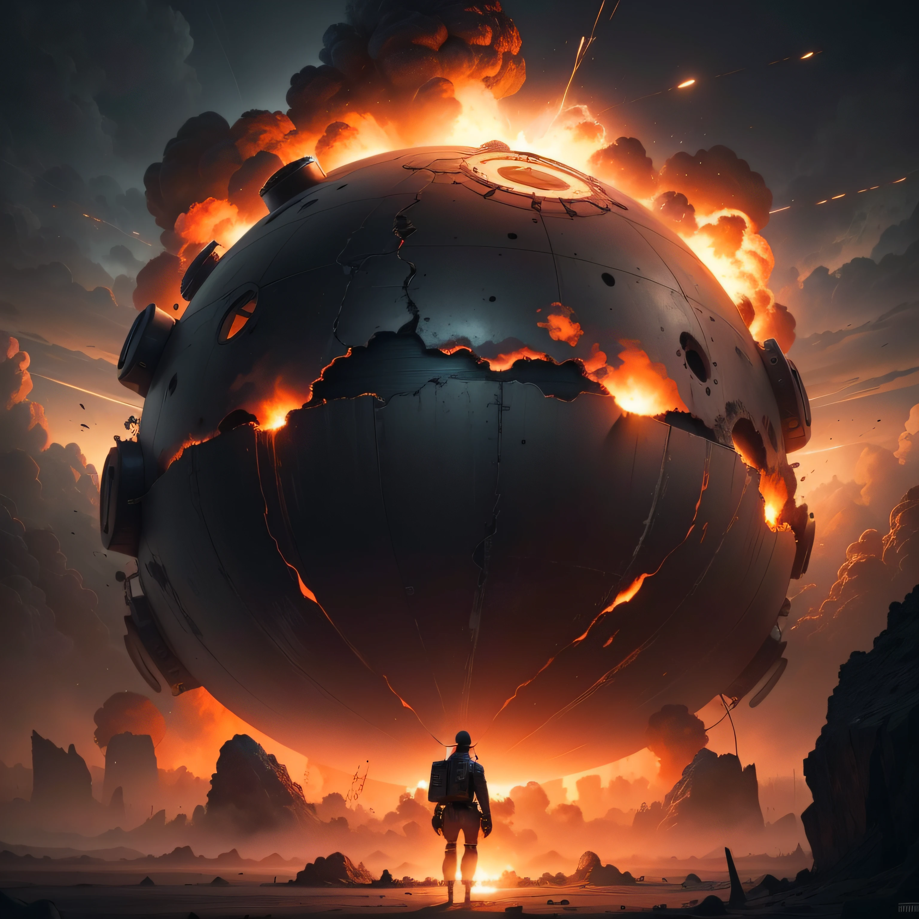 Oppenheimer, atomic bomb, explosion, digital painting, trending on artstation, beautiful lighting, epic composition, emotional, epic composition, masterpiece, highly detailed, advanced technique, depth, intricate details, photorealistic, setting, 8k resolution,