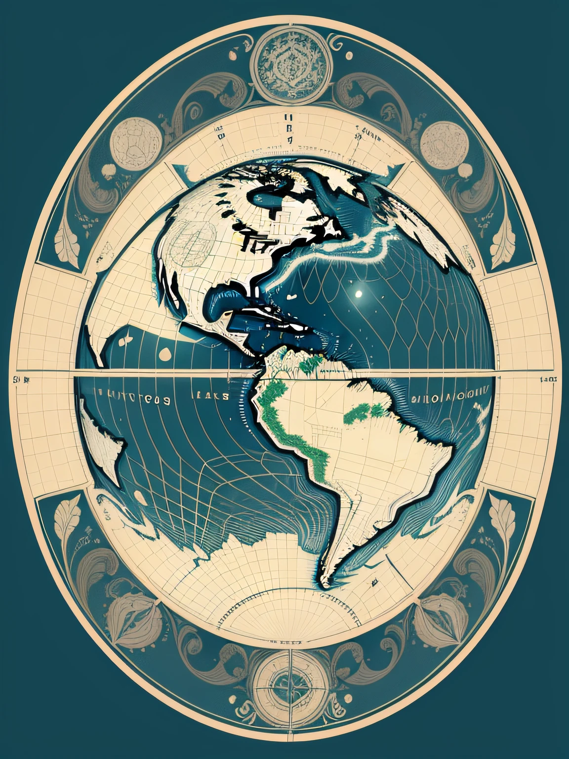 desenhe o mapa mundial como o original apenas alterando a cor das linhas pretas para linhas coloridas