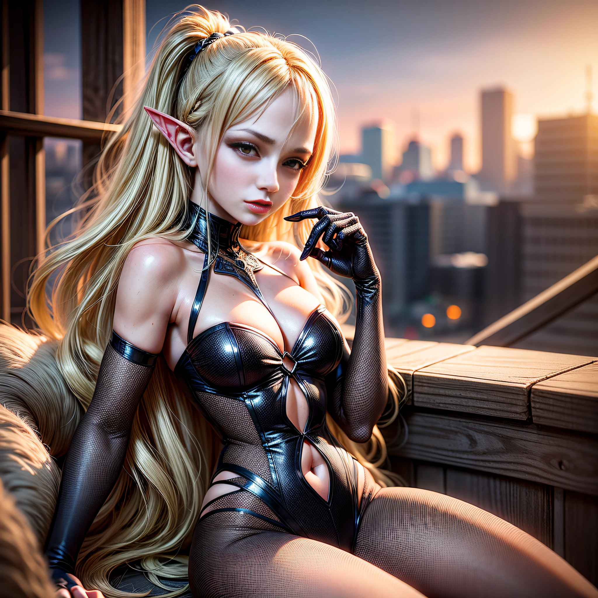 (masterpiece), (high quality), (full body), anime, a (((red eyed))) woman with long blonde hair and a green top sitting on a red sofa, elf, seductive elf princess knight, blonde anime girl with long hair long, an elf queen, seductive anime girl, elf princess, elf queen, (((seductress))) elf princess, she has elf ears and (red eyes), anime goddess, anime female character, sexy, (Capturing the enchanting sunset light: 1.1), (Enhancing the beauty of your blonde hair: 1.3) Hyper Detail, Insane Detail, Beautiful Color Gradation, Unreal Engine, DOF, Super-Res, Megapixel, Cinematic Lightning, Anti-aliasing, FKAA, TXAA, RTX, SSAO, Post-Processing, Post-Production, Tone Mapping, CGI, VFX, SFX, Insanely Detailed and Intricate, Hyper Maximalistic, Hyper Realistic, Volumetric, Photorealistic, Ultra Photorealistic, Ultra Detailed, Intricate Detail, 8K, super detailed, colorful, volumetric lightning, HDR, realistic, unreal engine, 16K, sharp focus. octane renderingg