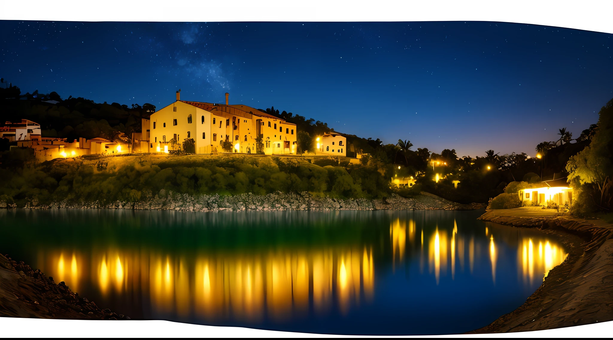 paisagem bucolica, riacho, agua cristalina, noite, Moonlight reflected in water, detalhe HD, hiper-detalhe, foco bokeh, contraste, (tom quente): 1.2), cinematic resolution, Ultra high resolution, melhor sombra, ultra-detalhado, highres, extremamente detalhado, melhor qualidade, obra-prima, illustration, extremamente delicado e belo, extremamente detalhado, unidade, papel de parede 8k, Awesome, finamente detalhe, obra-prima, melhor qualidade.