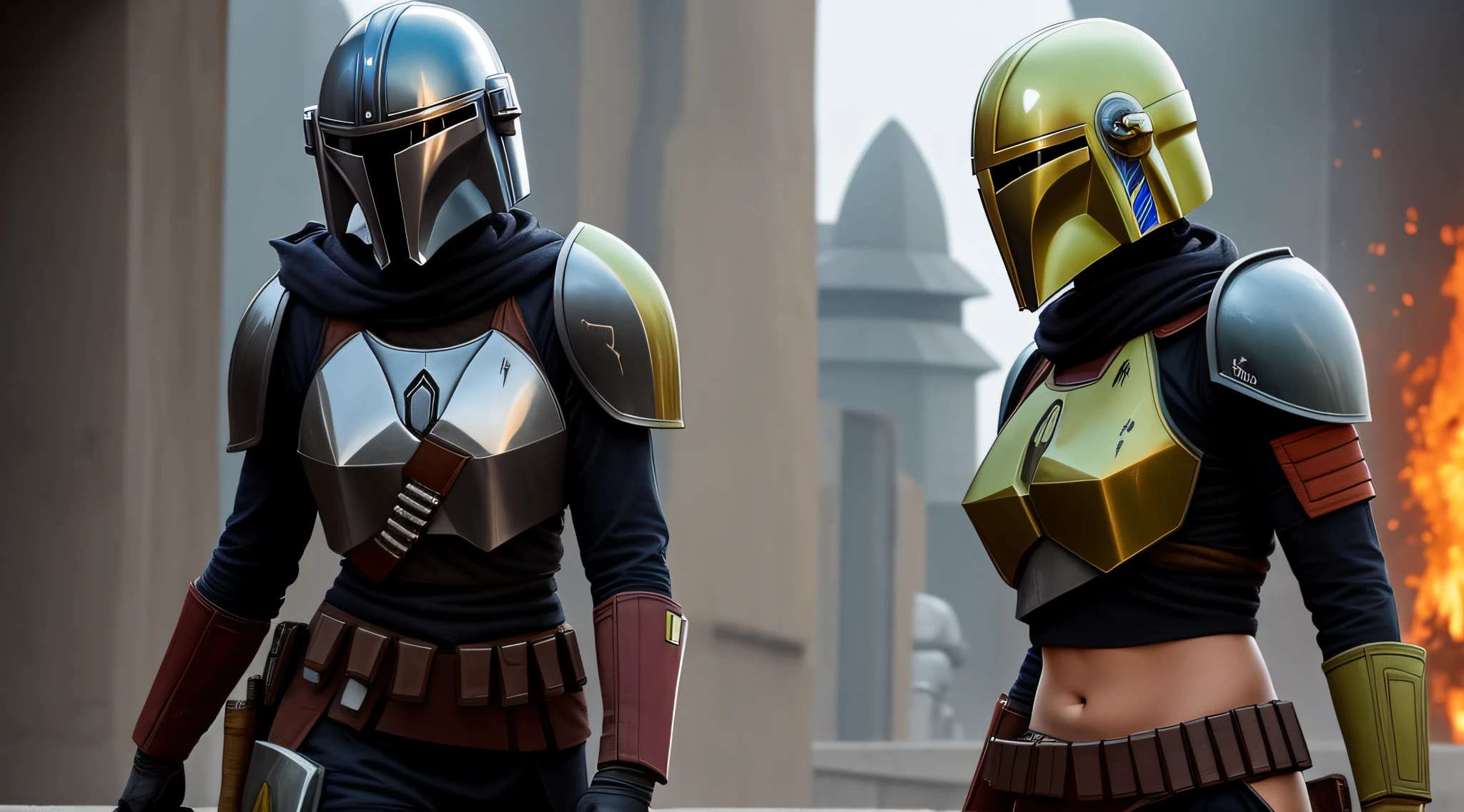 female mandalorian in sexy armour