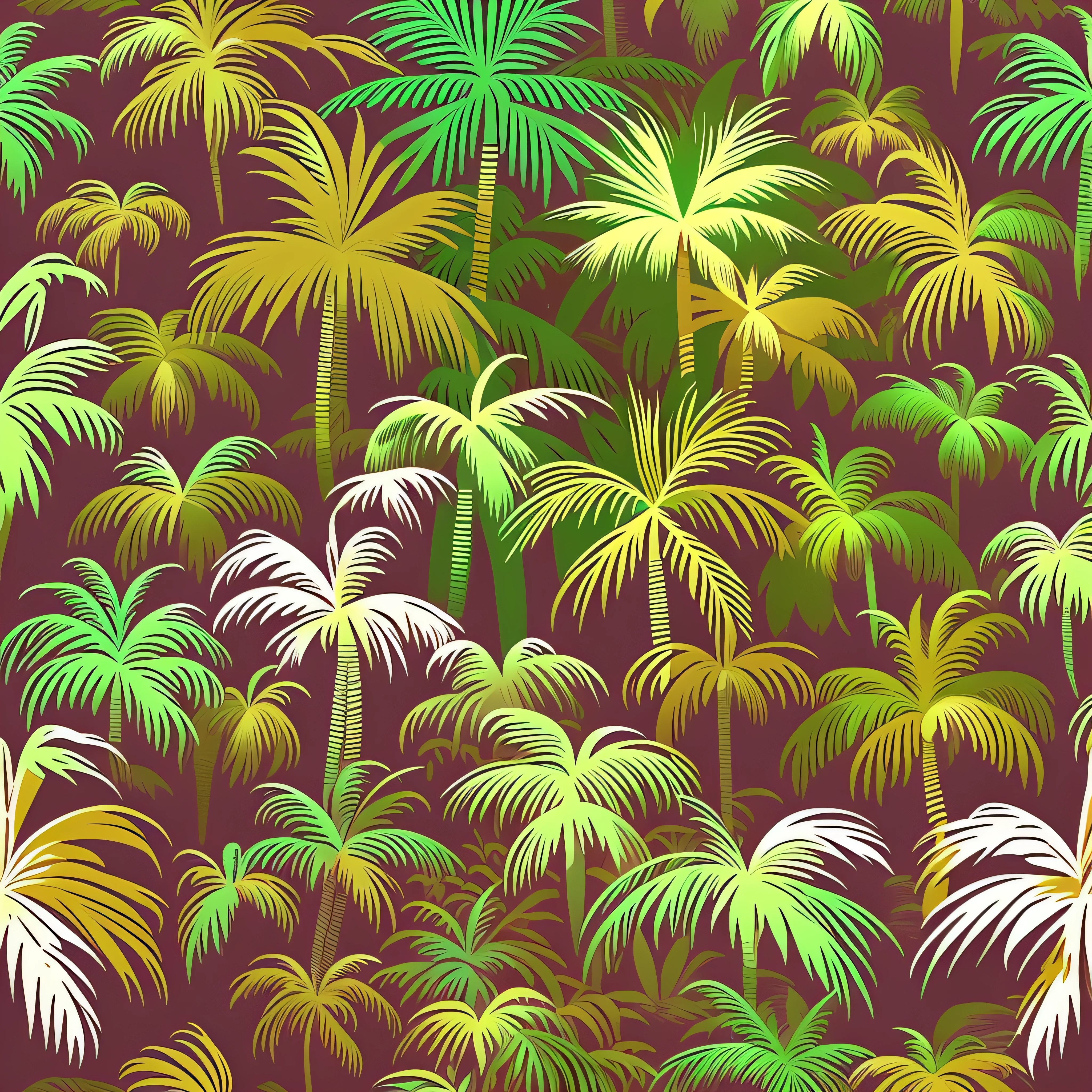 graphic logo illustration Palm Tree. white solid background. drop shadow. vibrant colors. vector art.