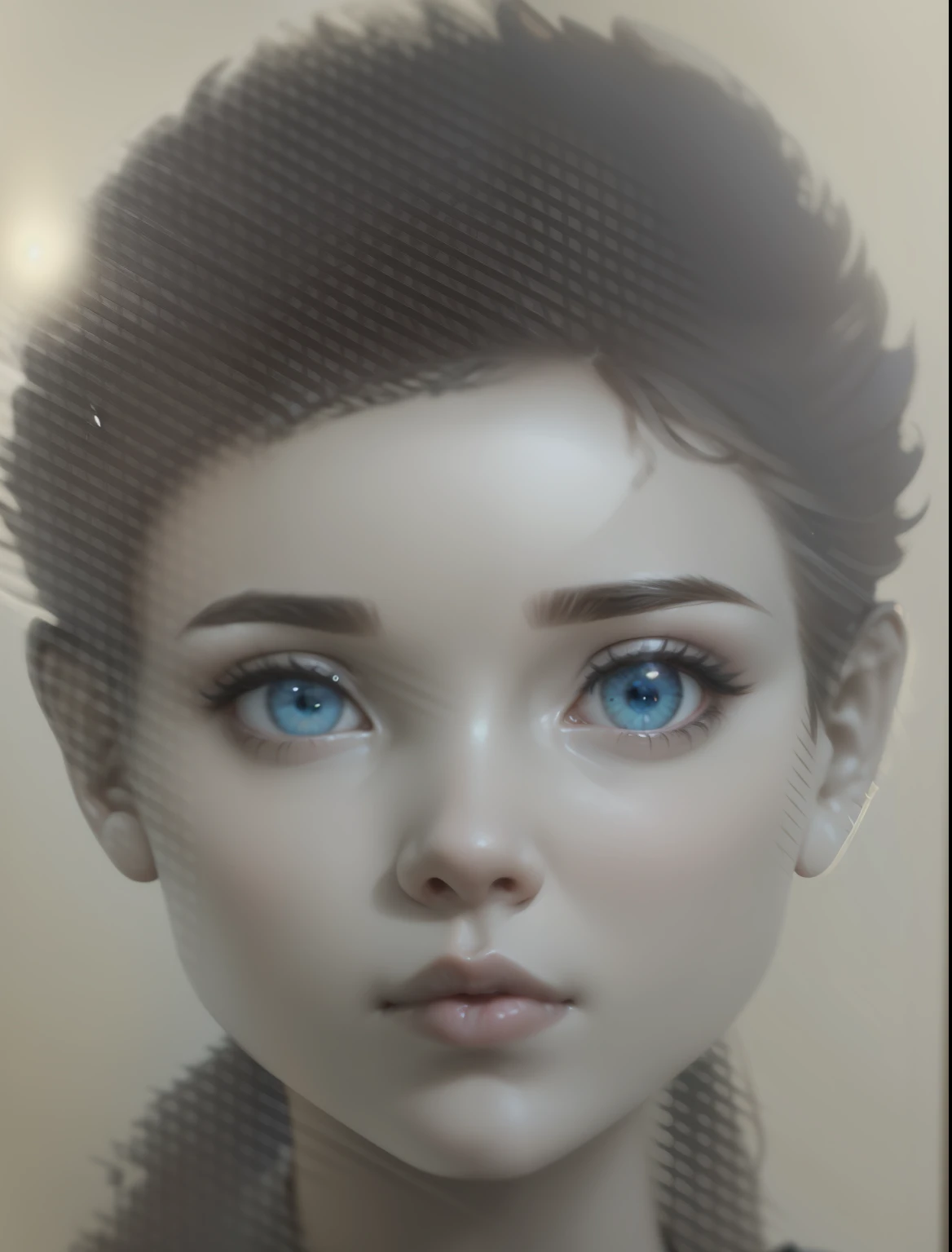 Fundir o rosto enviado com figura de anjo alado, olhos castanhos, cabelos idem, tez levemente amorenada, 23 anos, imagem de meio corpo fundo nuvens celestes