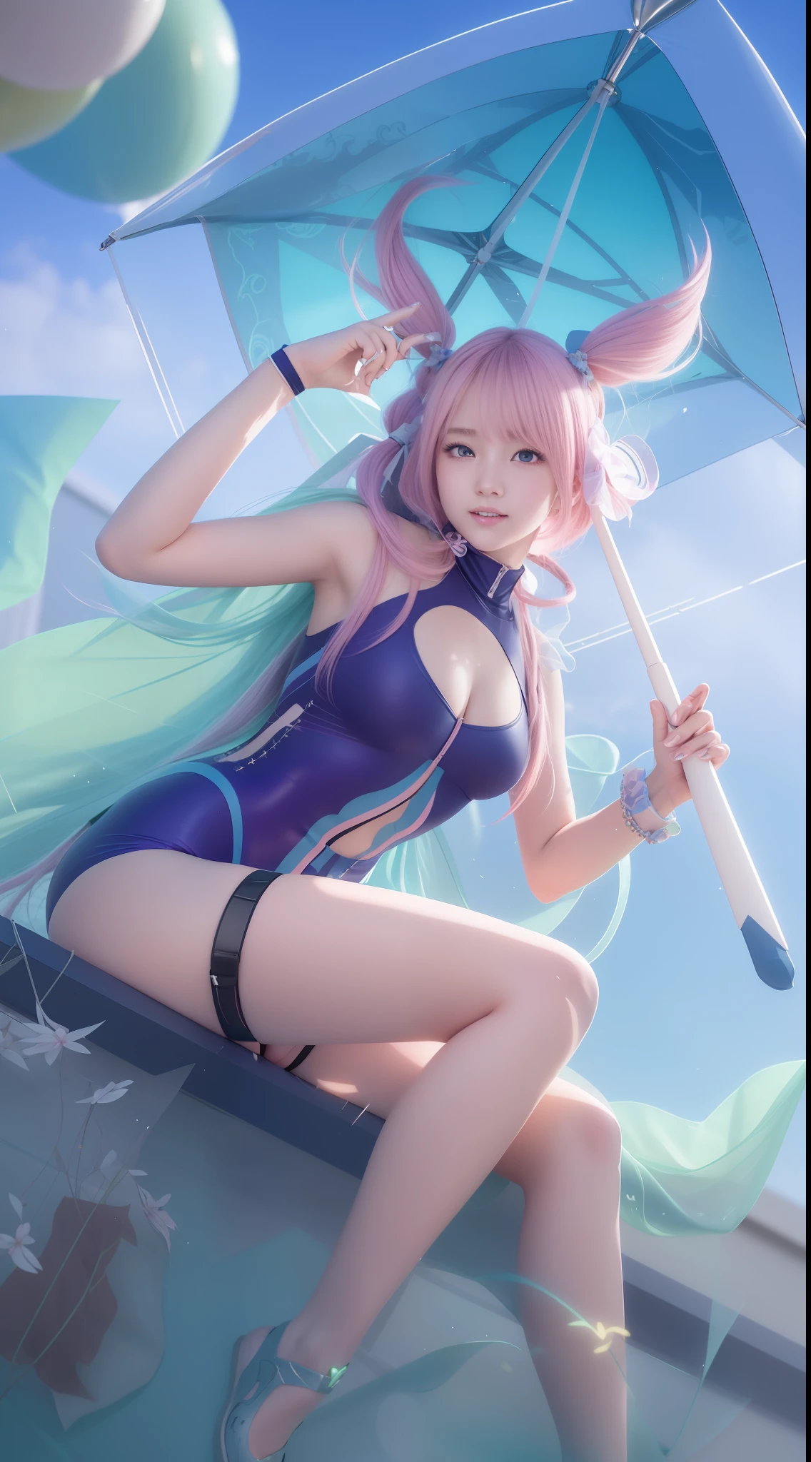 ulzzang-6500-v1.1,(Raw Photos:1.2),((Photorealistic:1.4)),Top Quality,Masterpiece, Illustration, Very delicate and beautiful, Highly detailed CG ,Unity,8k wallpaper, amazing, fine details, official art,highly detailed CG Unity 8k wallpaper,absurd, incredibly absurd, huge file size, ultra detail, high resolution, Beautiful Detailed Girl, Very Detailed Eyes and Face, Beautiful Detailed Eyes,Face Light,Movie Lighting,((Very Pink Tight Suit Clothes)),1 Girl,Full Body,Full Body Shot,Watch Viewer,((Light Pink Hair))、Red Eyes,((blissful))、Most Detailed Background, ((Student Uniform)), (Smile), (Smile), With Twin Tails,Longsword,