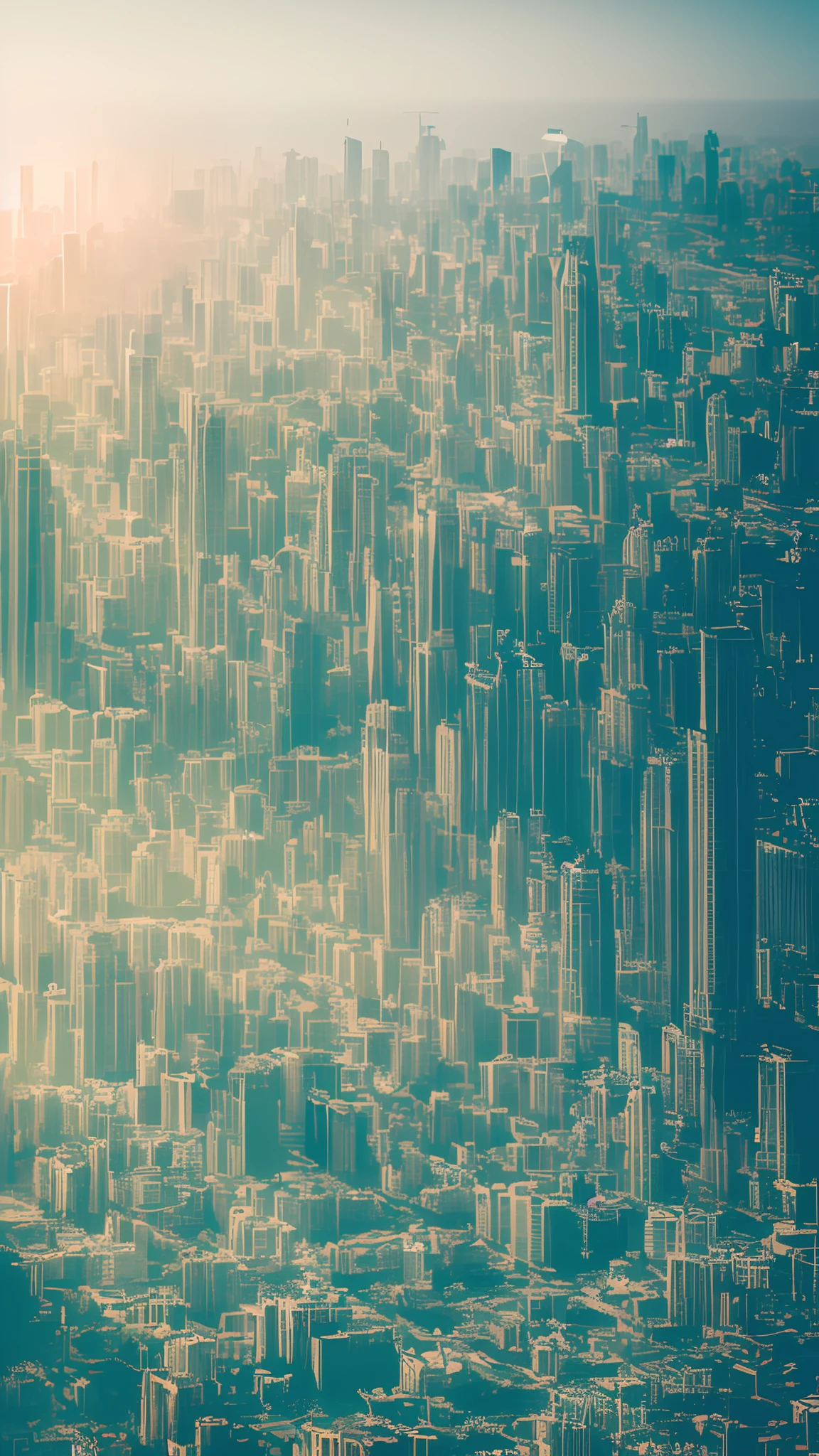 Dublex style, man, dystopian city