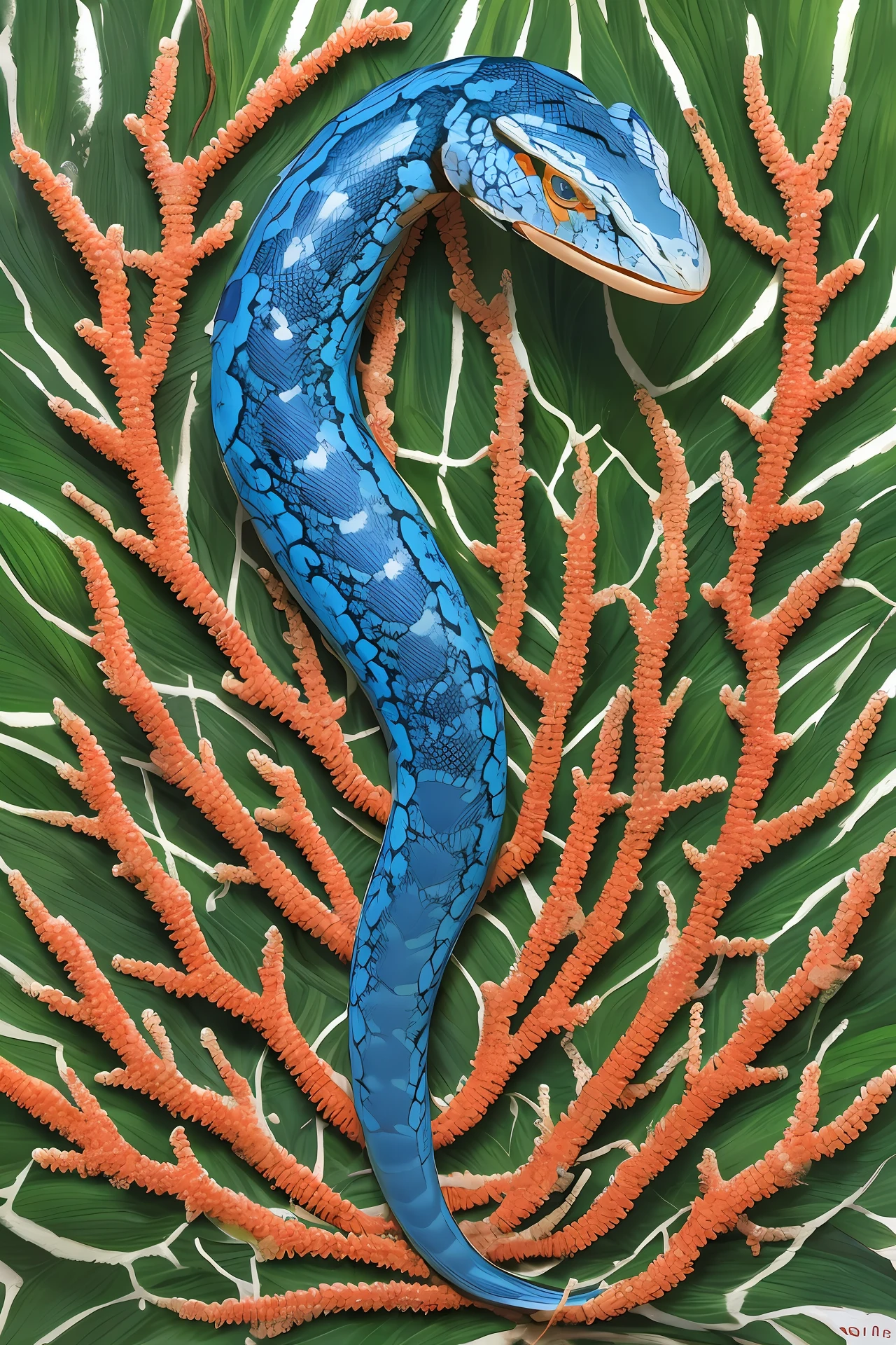 Cobra coral, realista,