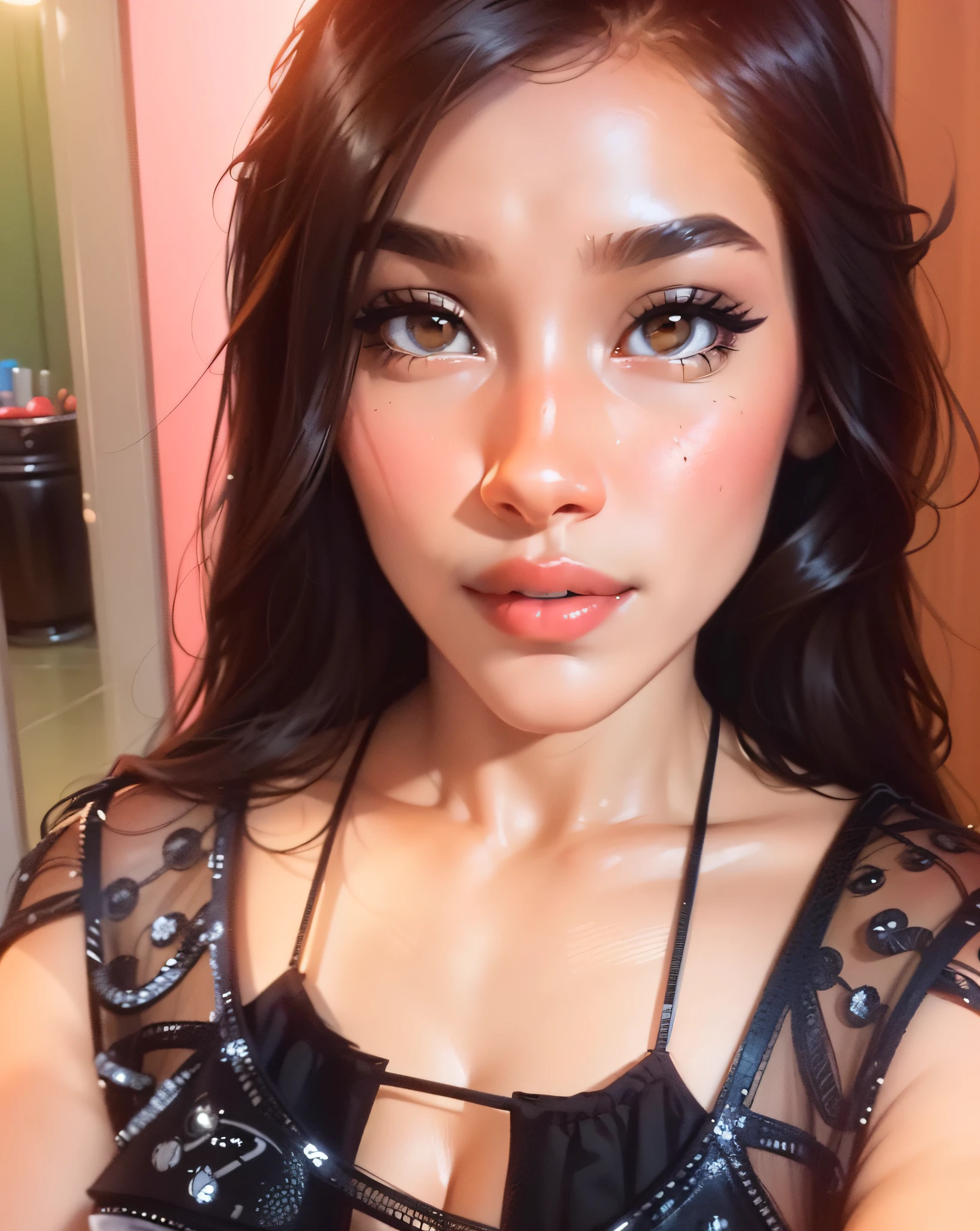 ((Best Quality, 8K, Masterpiece: 1.3)), Pretty, young woman, smooth skin, stylish, social, brown eyes, tanned
