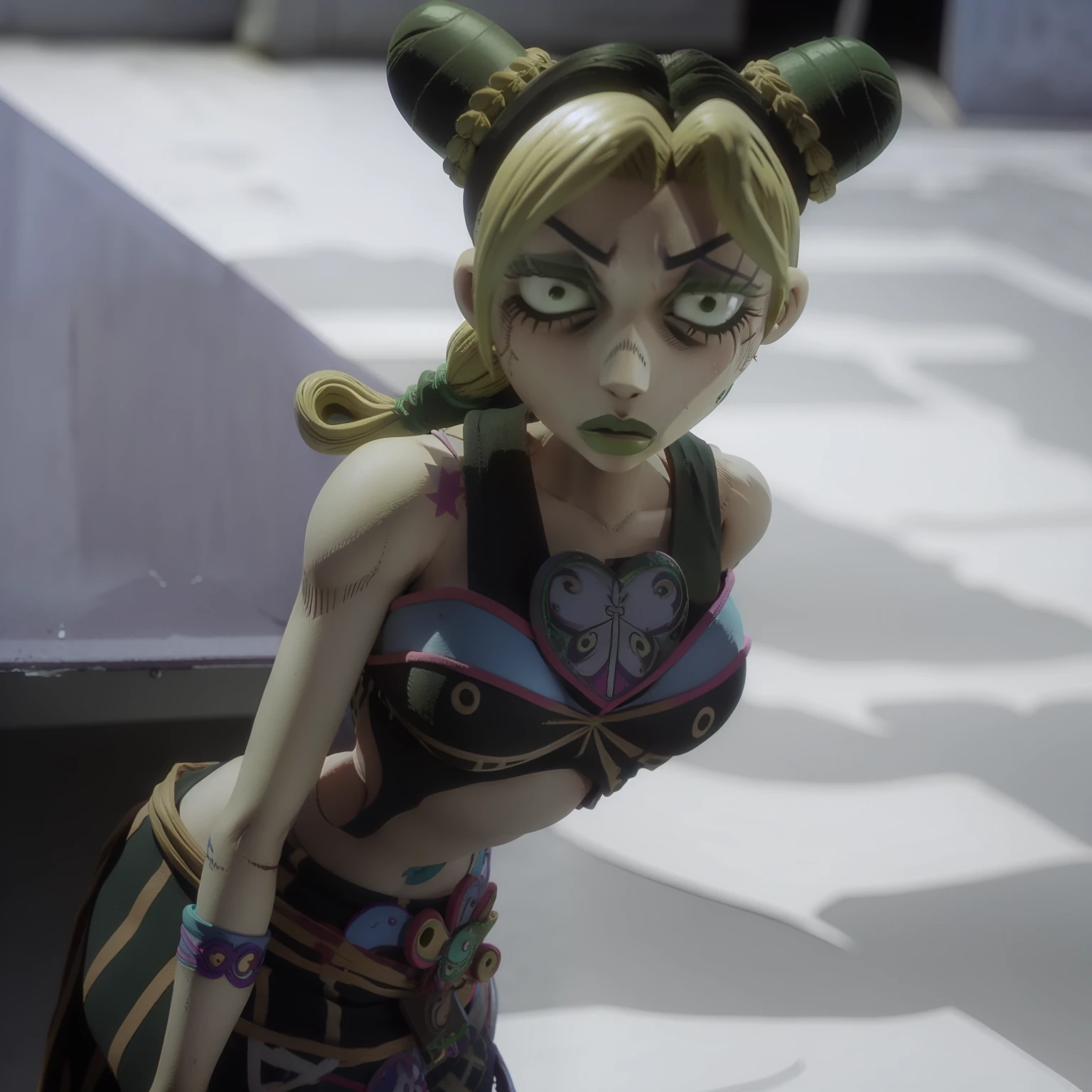 1girl, solo, Jolyne_Anime  TimBurton Animation