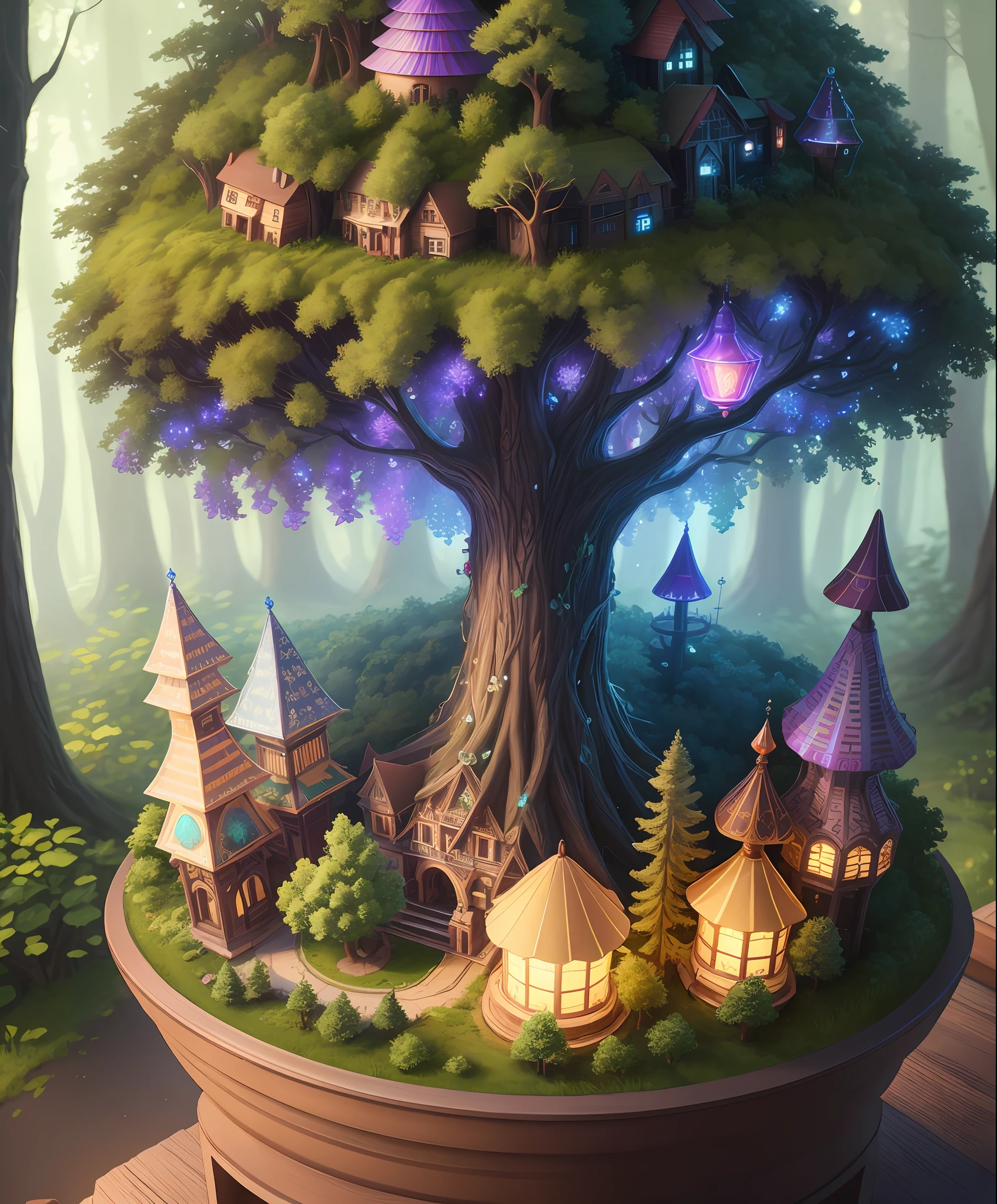 masterpiece, best quality, high quality,extremely detailed CG unity 8k wallpaper, An enchanting and dreamy scene of a fantasy forest, with towering trees, glowing mushrooms, and hidden fairy glens, creating a sense of mystique and enchantment, artstation, digital illustration, intricate, trending, pastel colors, oil paiting, award winning photography, Bokeh, Depth of Field, HDR, bloom, Chromatic Aberration ,Photorealistic,extremely detailed, trending on artstation, trending on CGsociety, Intricate, High Detail, dramatic, art by midjourney