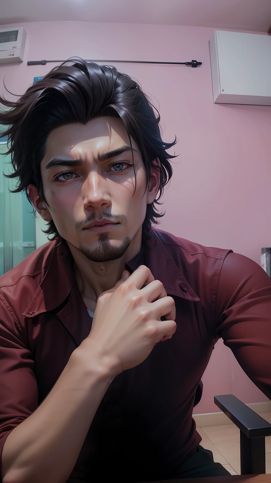 anime character, male, realistic, don't change my face ,look real natural