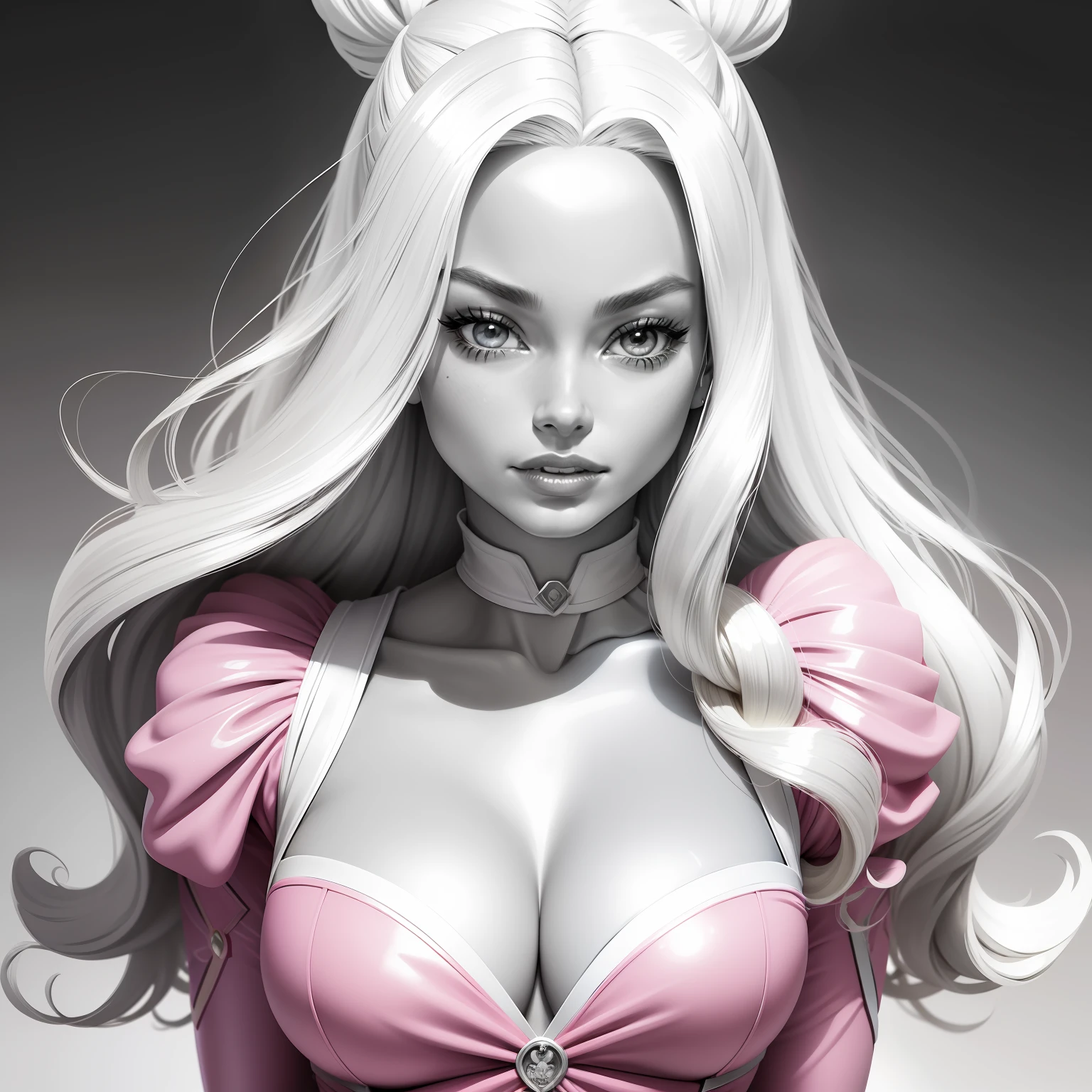 Fantastic Barbie Girl Anime Coloring Book, featuring Margot Robbie as Barbie, Uncolored coloring book style for kids. Barbie Movie digital coloring book