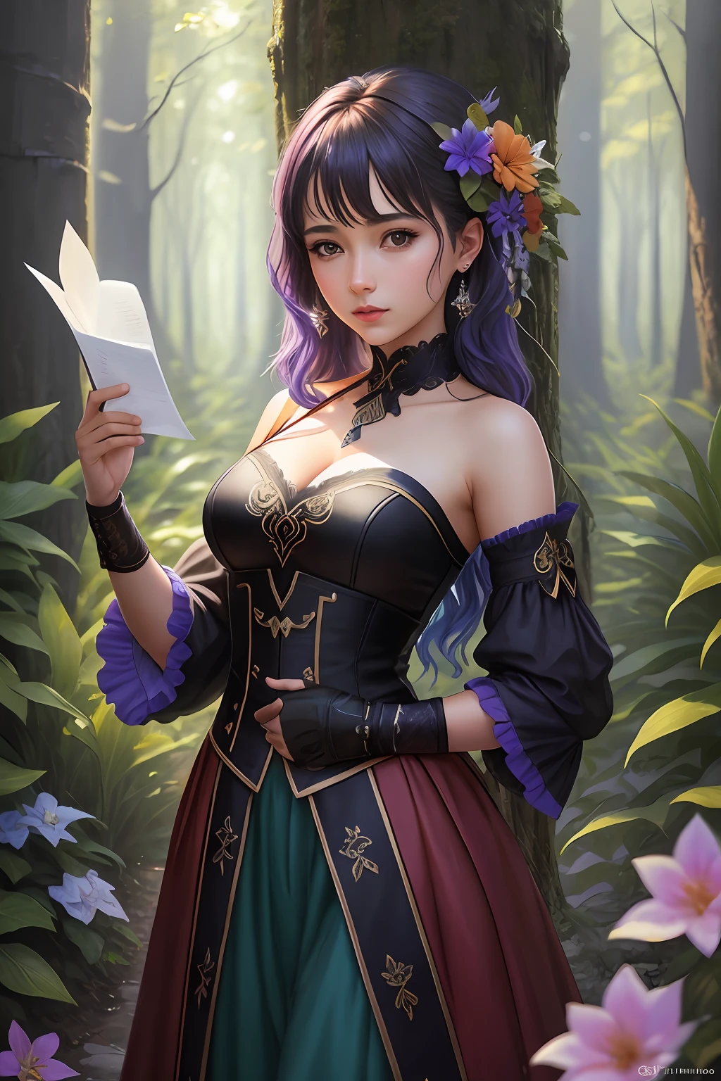 obra-prima, melhor qualidade, alta qualidade, papel de parede 8k extremamente detalhado da unidade CG, uma cena encantadora e sonhadora de uma floresta de fantasia, with tall trees, cogumelos brilhantes e vales de fadas ocultos, 1Menino, creating a sense of mystique and enchantment, Artistic Station, digital illustation, intrincado, trend, pastels colors, oil-painting, fotografia premiada, Bokeh, profundidade de campo, HDR, flor, chromatic aberration, fotorrealista, extremamente detalhado, trending on ArtStation, trend at CGSociety, intrincado, alto detalhe, Dramatic, arte no meio da jornada