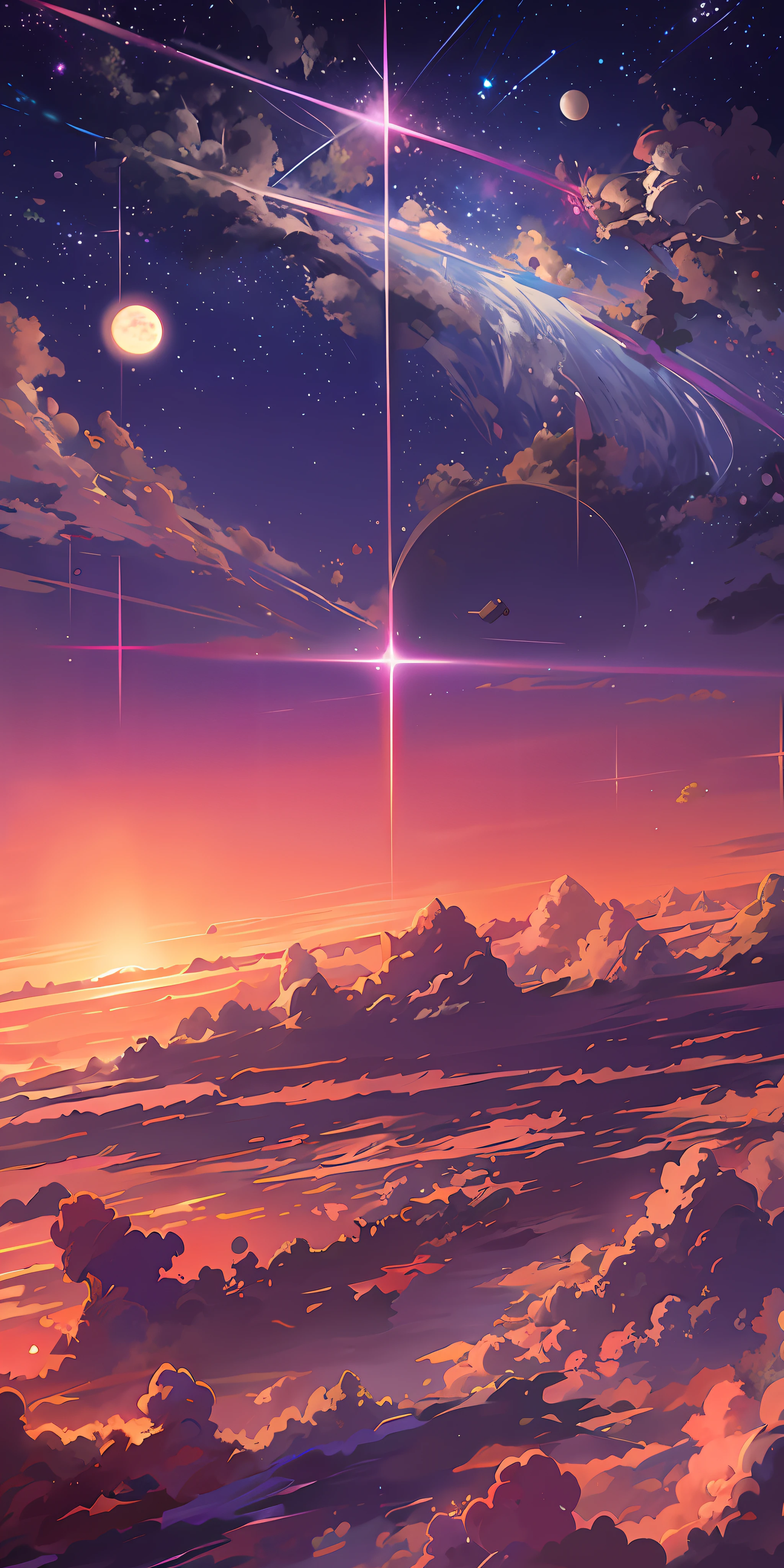 anime anime wallpapers with a view of the sky and stars, cosmic skies. by makoto shinkai, anime art wallpaper 4 k, anime art wallpaper 4k, anime art wallpaper 8 k, anime sky, amazing wallpaper, anime wallpaper 4 k, anime wallpaper 4k, 4k anime wallpaper, makoto shinkai cyril rolando, anime background art