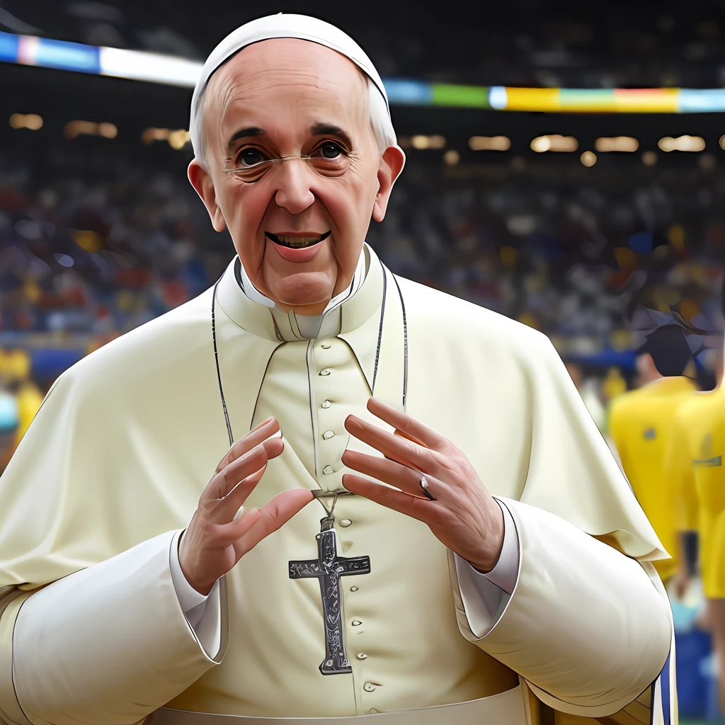 Pope with the Flemish shirt at the Maracanã