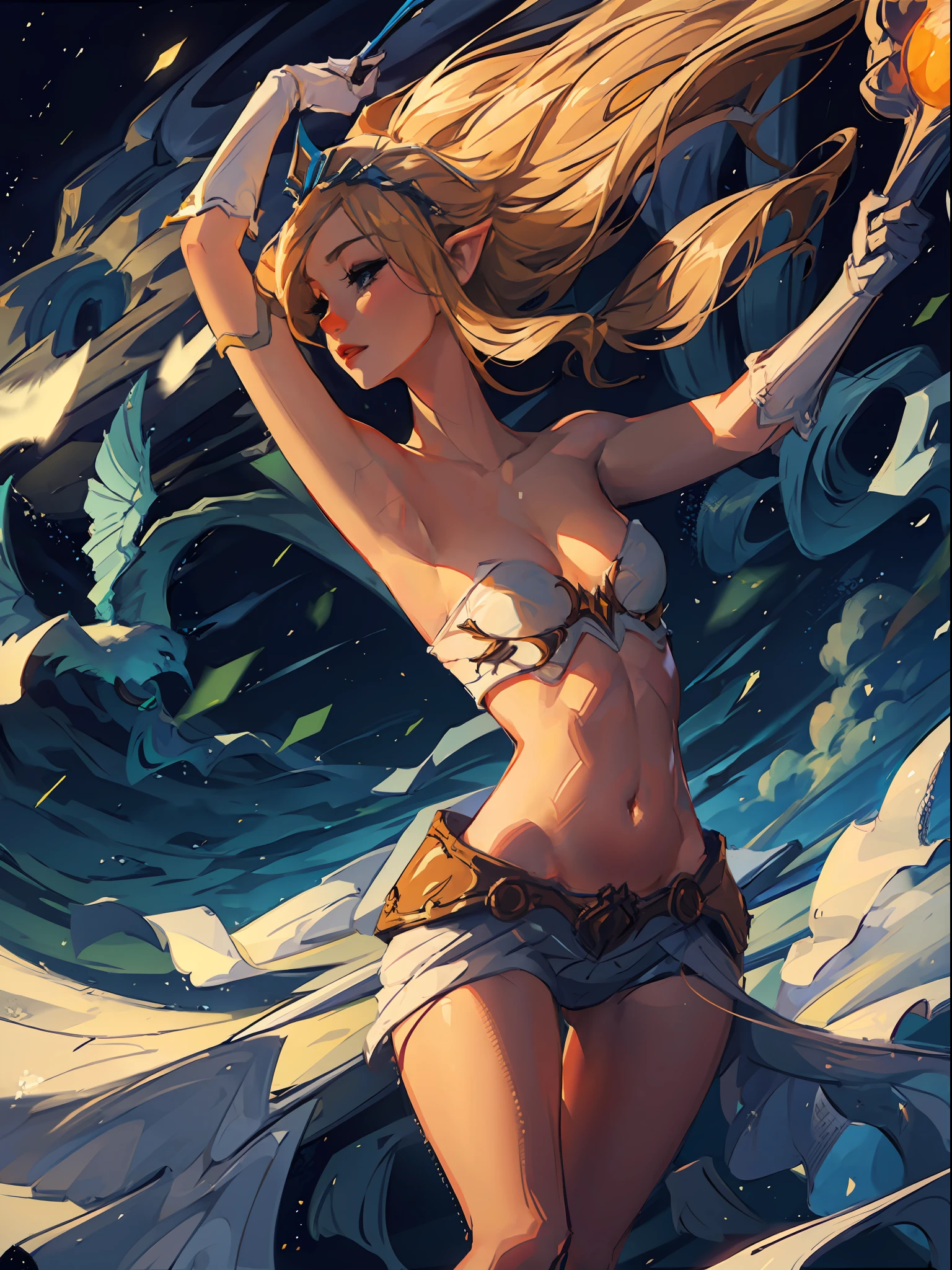 janna \(league of legends\), 1girl, sexy, dynamic pose, dslr, 4k, 8k, textured skin, background