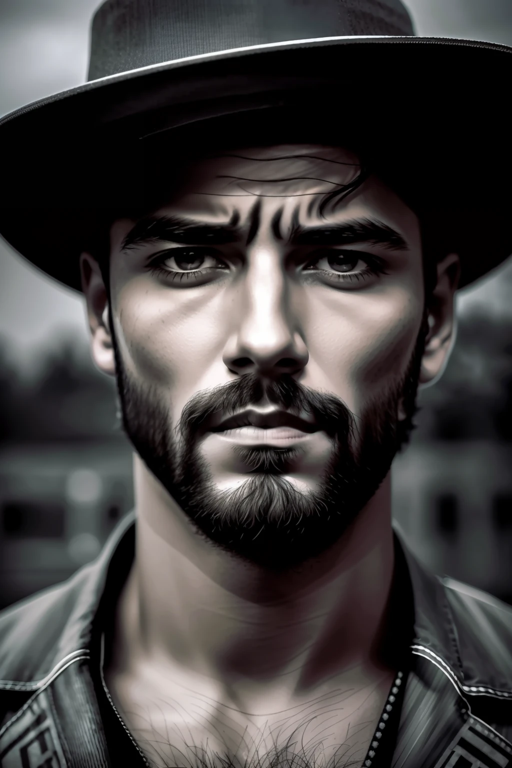 full body shot,(35mmstyle:1.1),analog style,masterpiece,raw,of a (cowboy man:1.10),(detailed eyes:1.10),Exaggeration,Dark Aesthetic,Nostalgiacore,Backlight,light rays magical lighting beams,dust in beam,moody lighting,dark color,Dark Aesthetic,'dark,ominous,haunting,forboding,gloomy,stormy,sinister,shadowy,harrowing',detailed eyes,high detail,realistic,detailed face,insane detail,cinematic shot,cinematic light,strong wind,dynamic pose,RAW,canon r6,wide shot,sharp,dramatic lights,dark,film grain,HDR,realistic skin, pores on skin,depth of field