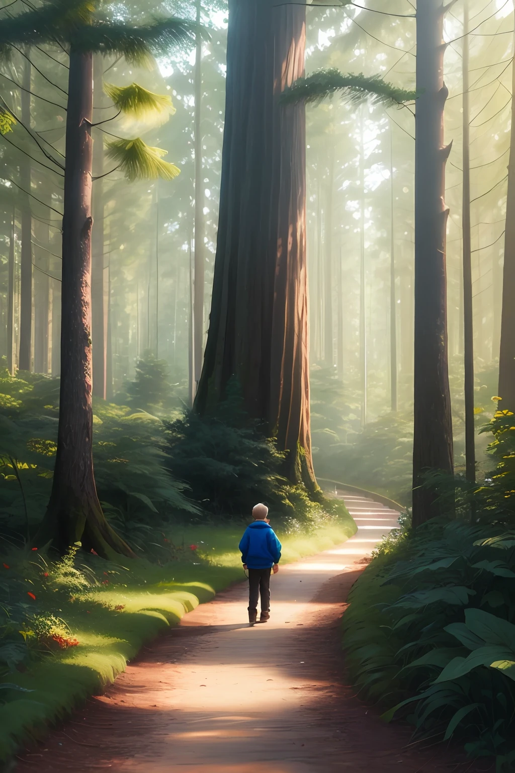 obra-prima, melhor qualidade, alta qualidade, papel de parede 8k extremamente detalhado da unidade CG, uma cena encantadora e sonhadora de uma floresta de fantasia, with tall trees, cogumelos brilhantes e vales de fadas ocultos, boy de 6 anos happy passeando na floresta, creating a sense of mystique and enchantment, Artistic Station, digital illustation, intrincado, trend, pastels colors, oil-painting, fotografia premiada, Bokeh, profundidade de campo, HDR, flor, chromatic aberration, fotorrealista, extremamente detalhado, trending on ArtStation, trend at CGSociety, intrincado, alto detalhe, Dramatic, arte no meio da jornada