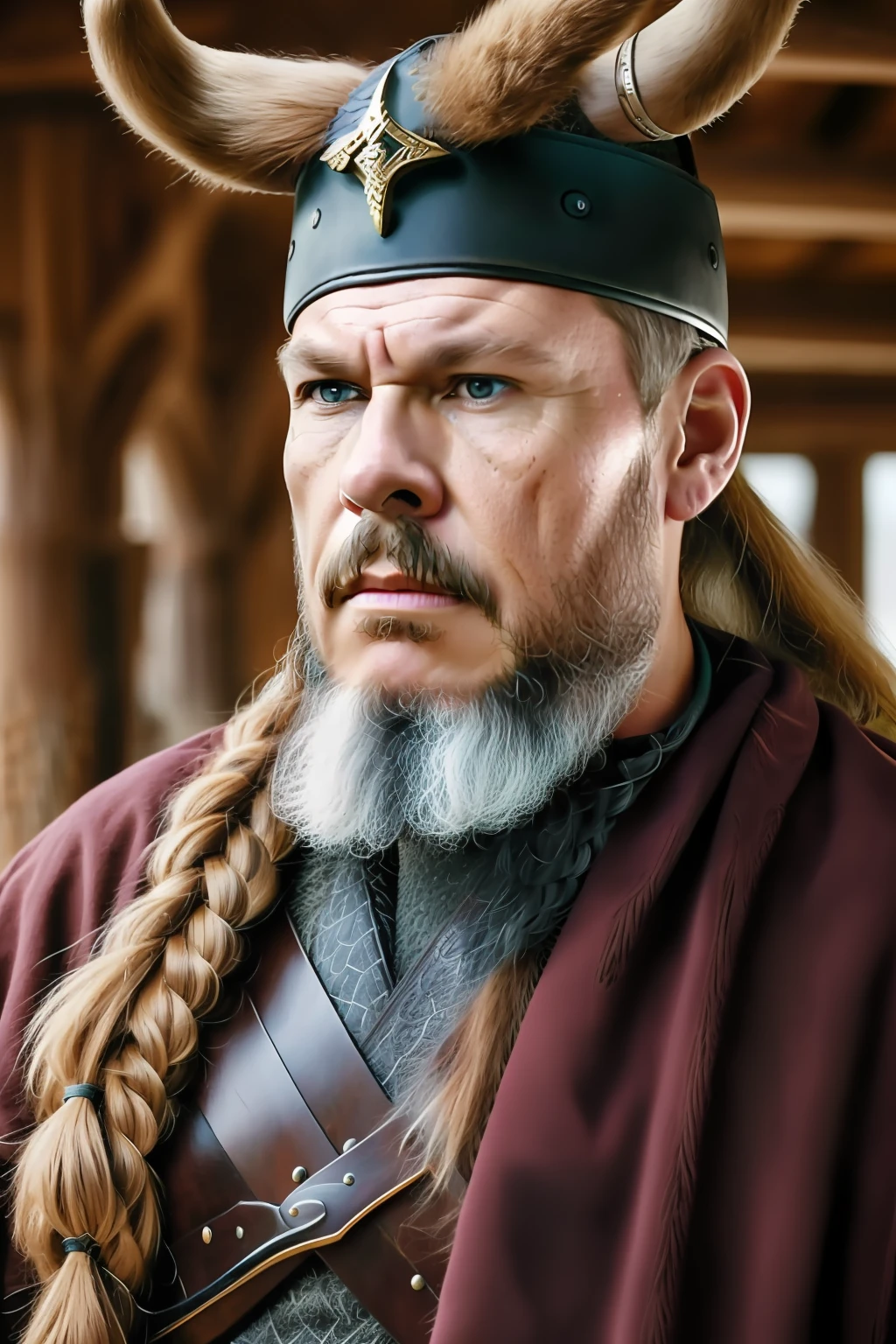 guttonervision8, a hyper-realistic portrait of a man dressed as a Viking, with extraordinarily detailed hair, skin, and bright brown eyes. He is wearing characteristic Viking attire, including his enormous beard and horned hat.
In this extraordinary artwork, the man's features are captured with impeccable precision and detail. His hair, whether braided or flowing, is rendered in hyper-realistic fashion, showcasing the intricacy of Viking hairstyles.
The quality of the illustration is of extreme excellence, allowing every aspect of the man's skin texture to be visible. Every wrinkle, scar, and pore is meticulously portrayed, adding depth and realism to his rugged appearance.
The man's intense and captivating brown eyes draw the viewer into the portrait, reflecting the spirit of a true Viking warrior.
He wears the traditional Viking garb, including a fur-lined tunic and leather armor, along with his characteristic beard and horned hat, giving him an imposing and commanding presence.
The final artwork will be an 8K UHD masterpiece, showcasing the extraordinary level of hyperrealism and fotorrealism in the portrayal of this Viking warrior. Viewers will be captivated by the incredible attention to detail, feeling as though they are in the presence of a legendary figure from the past, brought to life in the modern age.