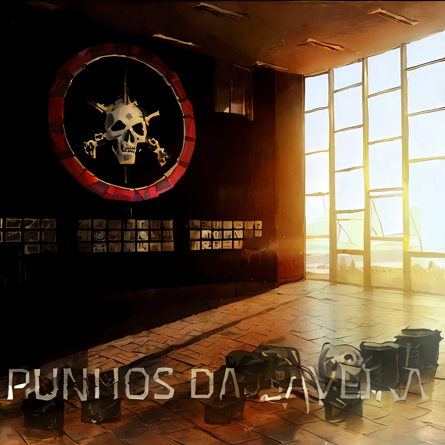 There is an image of a skull and crossed bone in the Parede, punk!!!, Piratas, punks not dead!!!!, Punks, skull, punkDrone, fotografia, by Antonio Parreiras, inspired by Antonio Parreiras, punks not dead!, por Altichiero, P. j. n