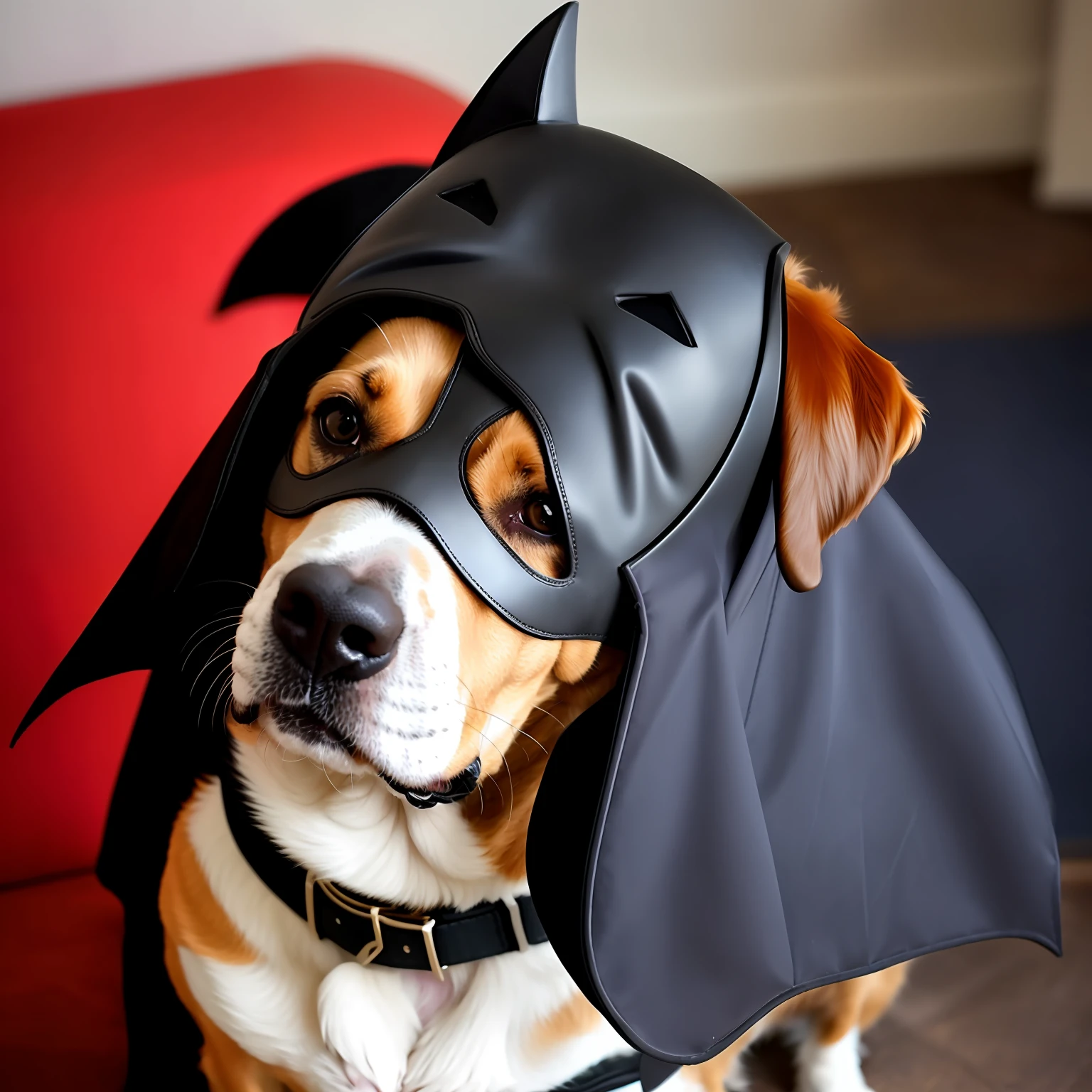 Dog with batman mask