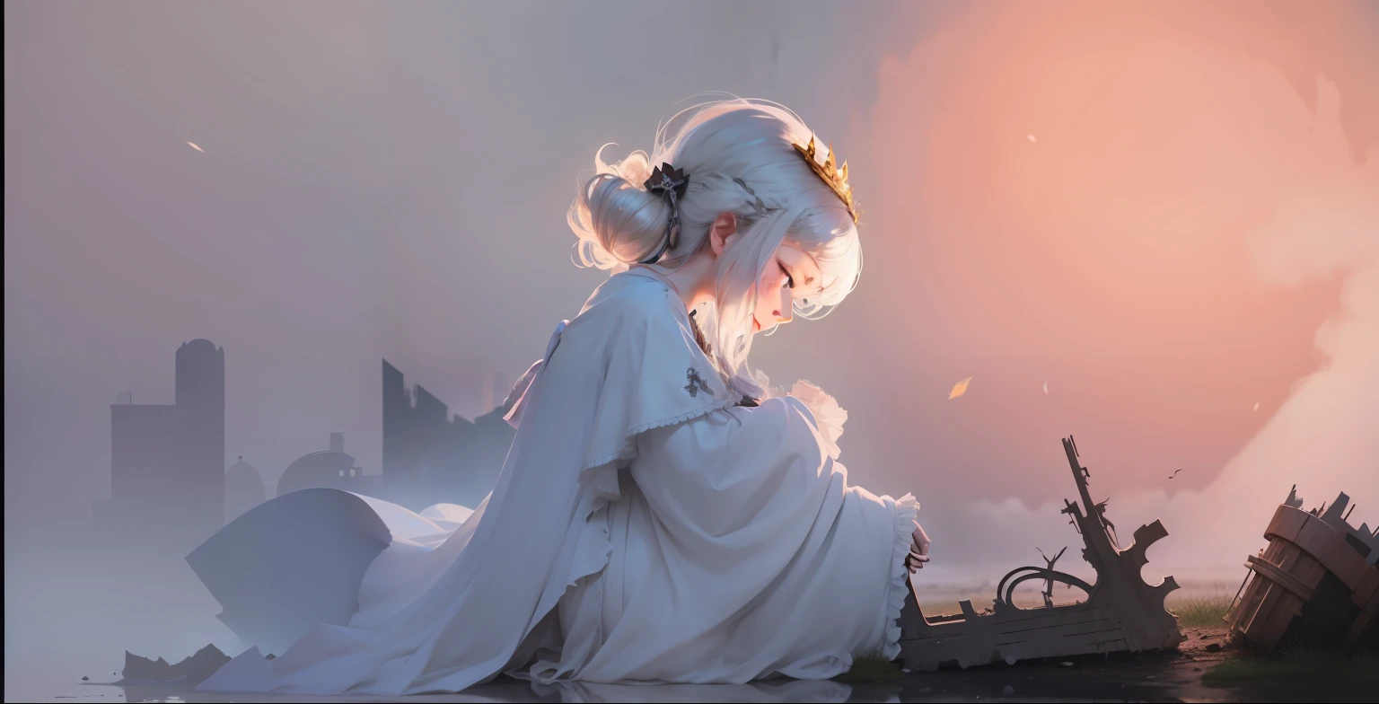 Noble princess,Bow your head and lament the decay and decay of the world,ended his life