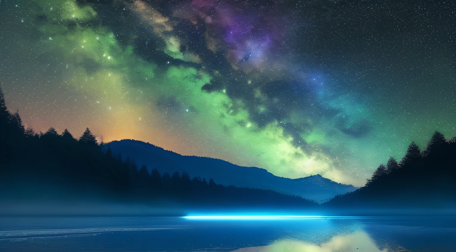 uma trilha na floresta fechada, night sky stars (environmental lighting), 8K分辨率, detalhado, foco, Shooting Mid-Range Naturalism, dramatic darkness