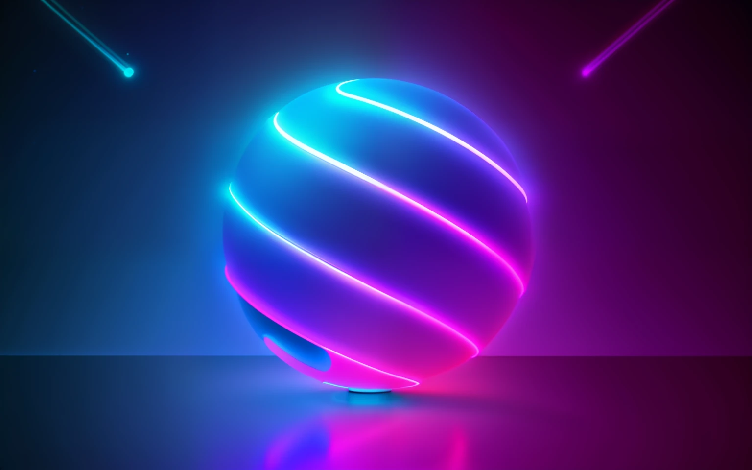 Close up of glowing sphere on blue and pink background, glowing sphere, neon background lighting, neon lights in background, glowing neon lights, background with neon lighting, soft neon atmosphere, volumetric neon lighting, neon synth wave, volumetric rainbow lighting, neon volumetric lights, neon light background, neon glowing, soft calm warm neon atmosphere
