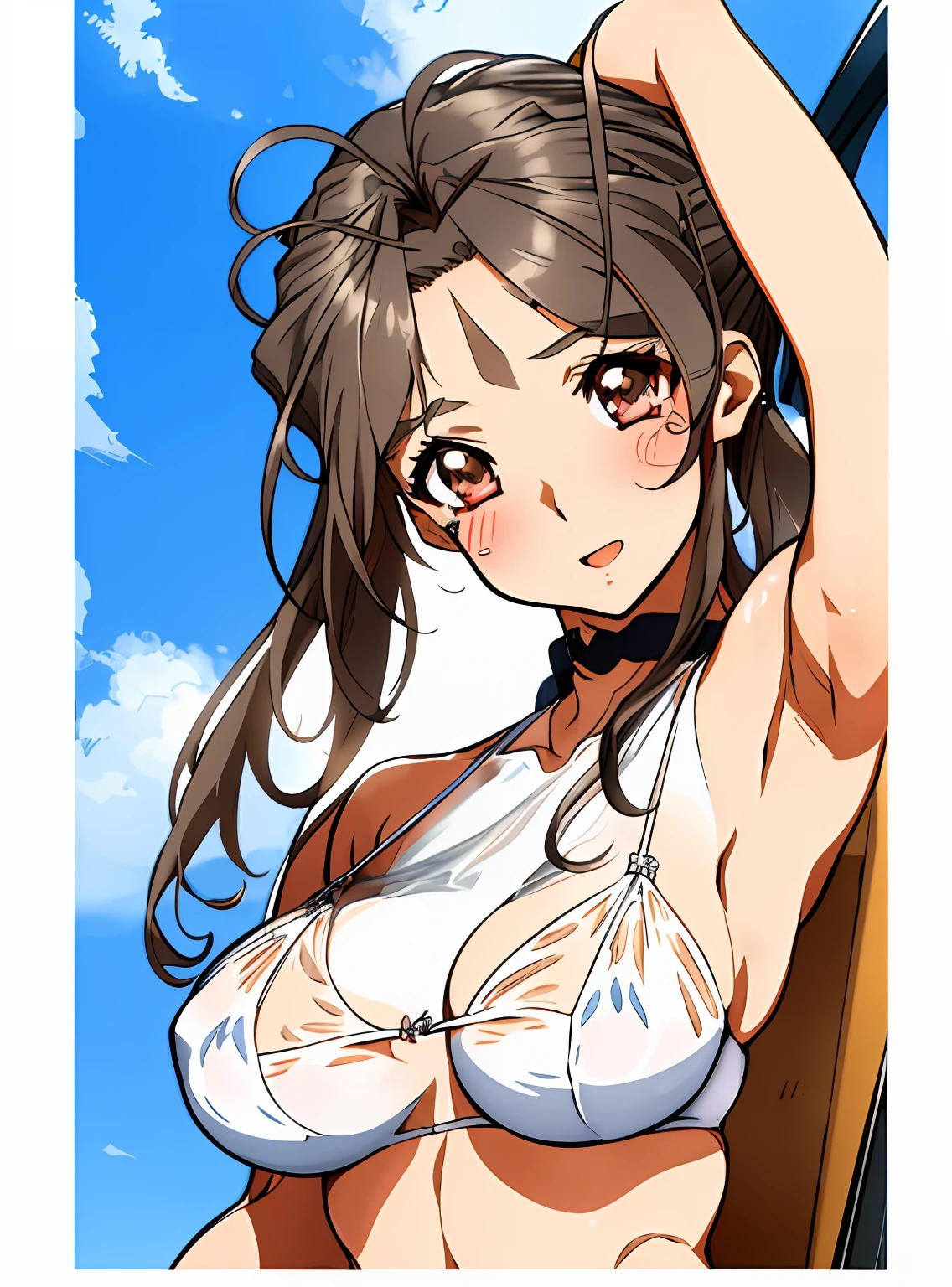 Sexy brown skin Azur Lane waifu，Giant big breasts，Curves are super thick，sixpack abs，Tied to a torture chair，Torture machine，chain，Trapped，in basement，Hostaged，nipple torture，electric chair，Sadness and crying，dreads，urinating on herself，Kidnapped，Tight(White transparent ultra-small cloth bikini，see-through thong，Open the thong vaginal run，Leucorrhoea， The blown tide revealed her breasts，camel-toe，diamond jewelly，Harajuku girl makeup， Sexy breast indentation， evoke， sfv， one-girl， 独奏， Perfect body， s the perfect face， perfect hand， Perfect Finger， Perfect lips， perfect  eyes， Perfect background， perfect atmosphere， Professional quality， 8K， Perfect photography， Highest high resolution， 8K， Ray traching， perfect volumetric lighting， High-quality octane rendering， high quality vector， ultra - detailed， SAW movie scenes， Torture chamber， Clear skin， minimalistbackground， Perfect skin， no abberations