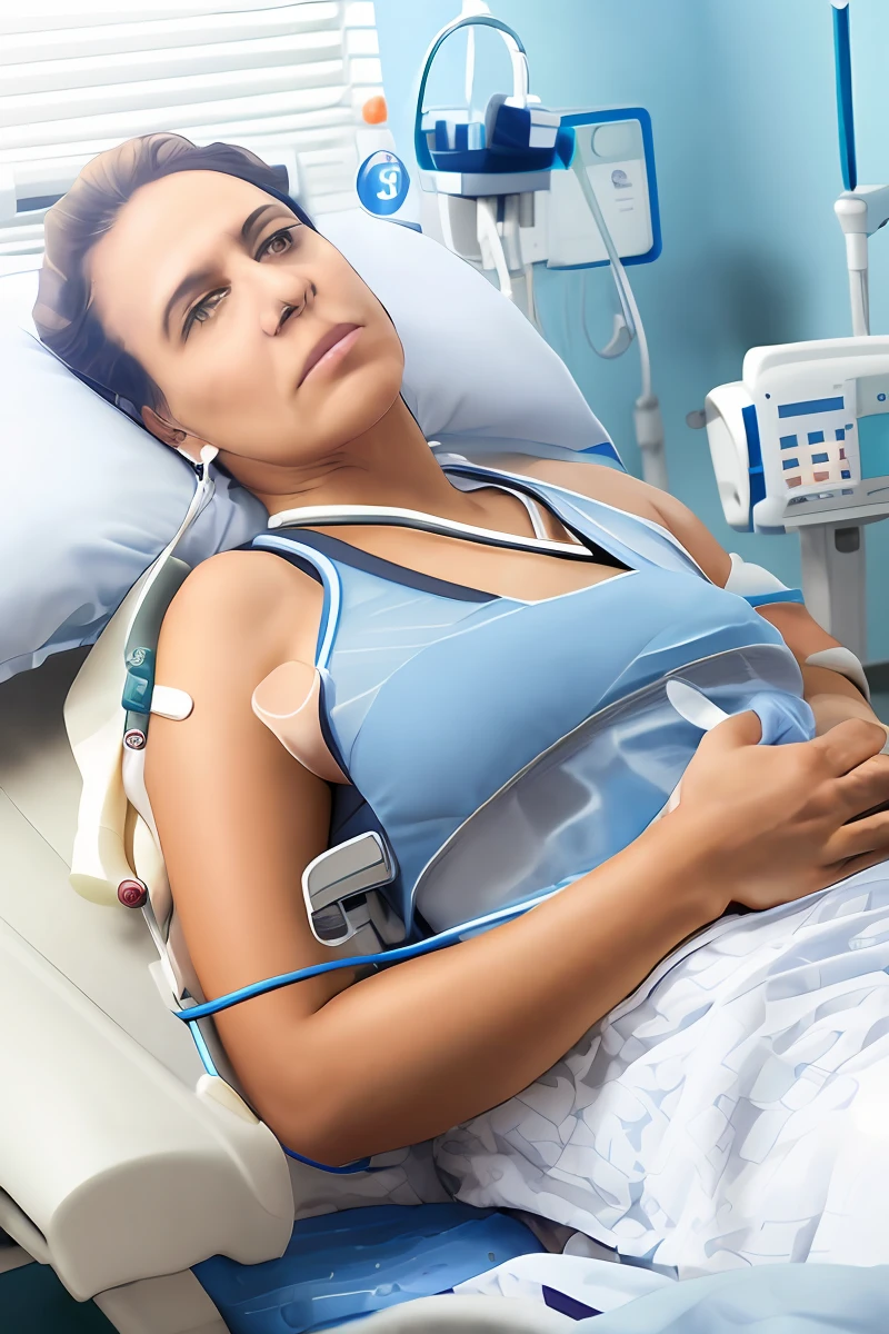 homem arafed em uma cama de hospital , em leito hospitalar, Foto de Stock, Imagem de Stock, Fno hospital em vestido de paciente, vestindo uma bata hospitalar, cirurgia, com gotejamento IV, resting after a hard fight, vestindo um vestido hospitalar branco, Fotografia de Stock, doente, repousando.