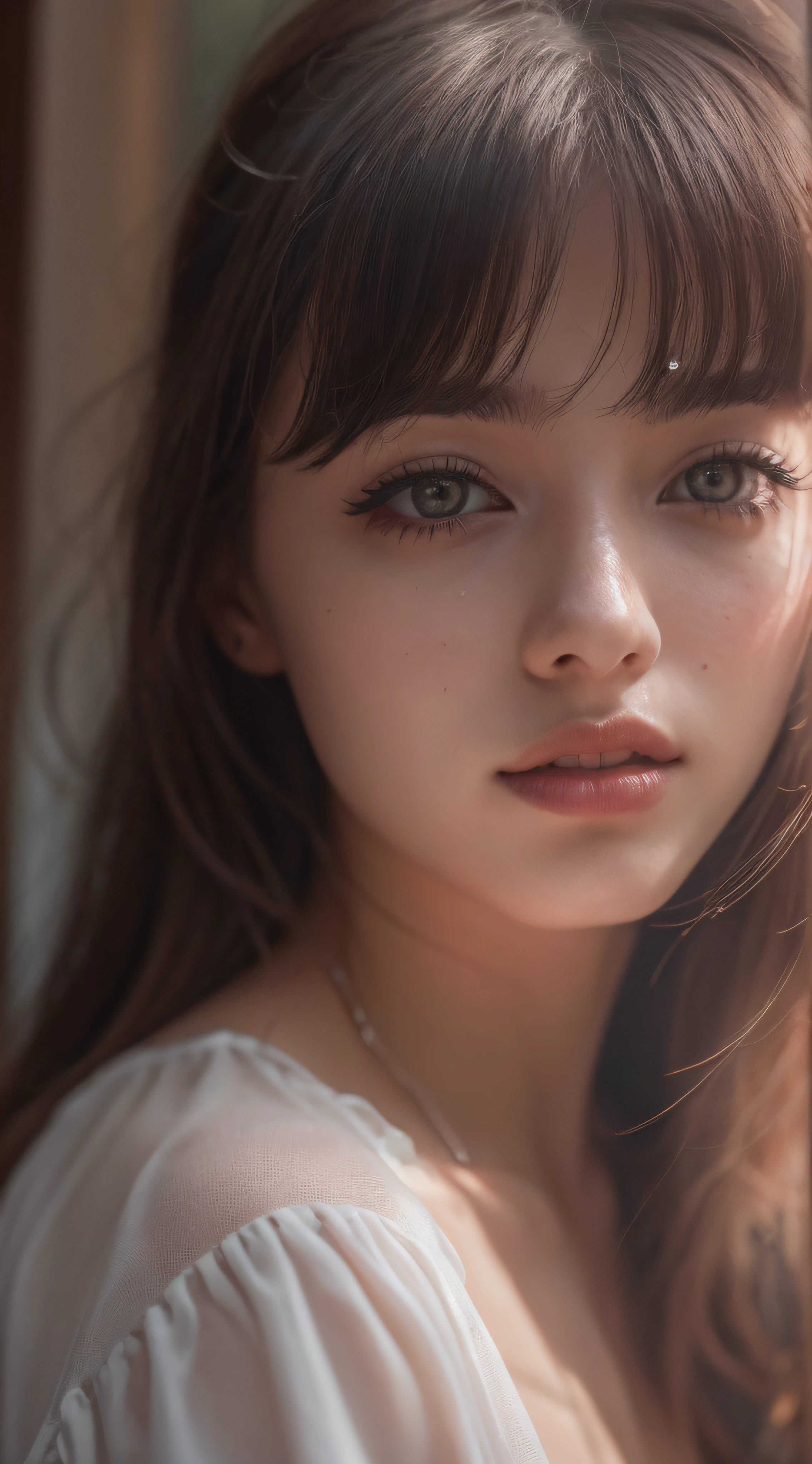 RAW photo, a 22-year-old-girl, in lingerie, sit beside window, (1girl), (realistic), (photo-realistic:1.5), lipstick,(RAW photo, 8k uhd, film grain), Sharp Eyeliner, Blush Eyeshadow With Thick Eyelashes, extremely delicate and beautiful, 8k, soft lighting, high quality, highres, sharp focus, extremely detailed, (sunlight on face), beautiful detailed eyes, extremely detailed eyes and face, masterpiece, cinematic lighting, (high detailed skin:1.2), 8k uhd, dslr, soft lighting, high quality, film grain, Fujifilm XT3