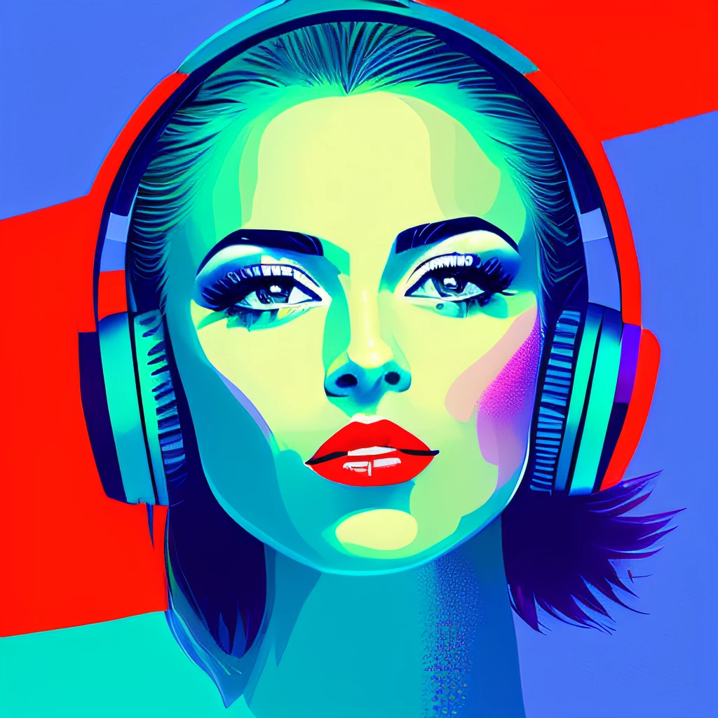 (masterpiece, best quality, beautiful:1.4), a woman with headphones on singing into a microphone, in style of digital illustration, vector artwork, vector art style, extremely high quality artwork, vector style drawing, vector art, jen bartel, digital art style, lowres, detailed vectorart, style digital painting, high quality artwork, digital art high quality, martin ansin artwork portrait, high quality portrait, wallpaper, 8k
