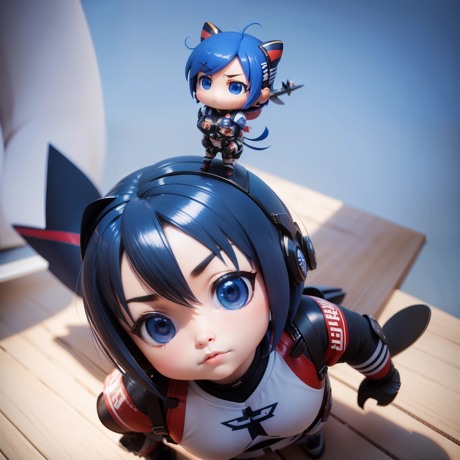 Fighters Looking up at the aerobatic flight of the Blue Impulse (((chibi3d)))