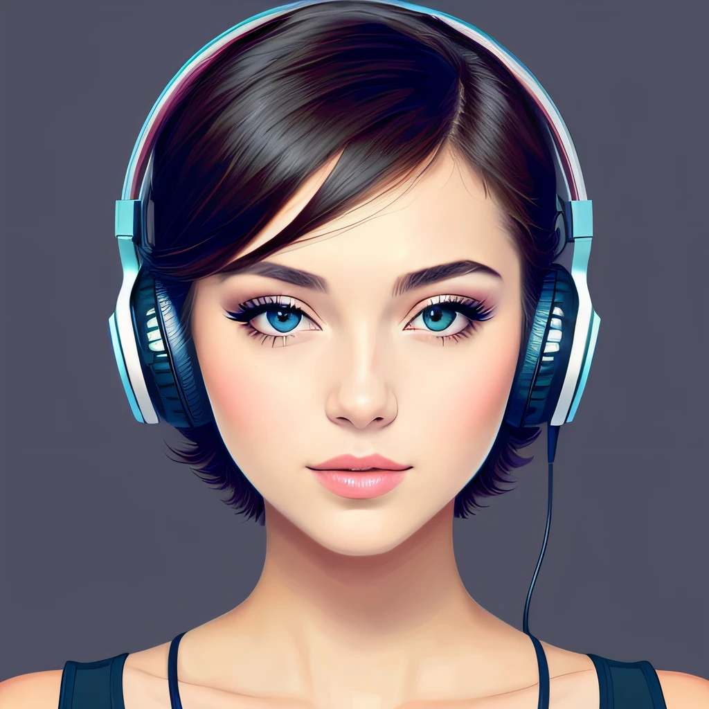 (masterpiece, best quality, beautiful:1.4), a woman with headphones on singing into a microphone, in style of digital illustration, vector artwork, vector art style, extremely high quality artwork, vector style drawing, vector art, jen bartel, digital art style, lowres, detailed vectorart, style digital painting, high quality artwork, digital art high quality, martin ansin artwork portrait, high quality portrait, wallpaper, 8k