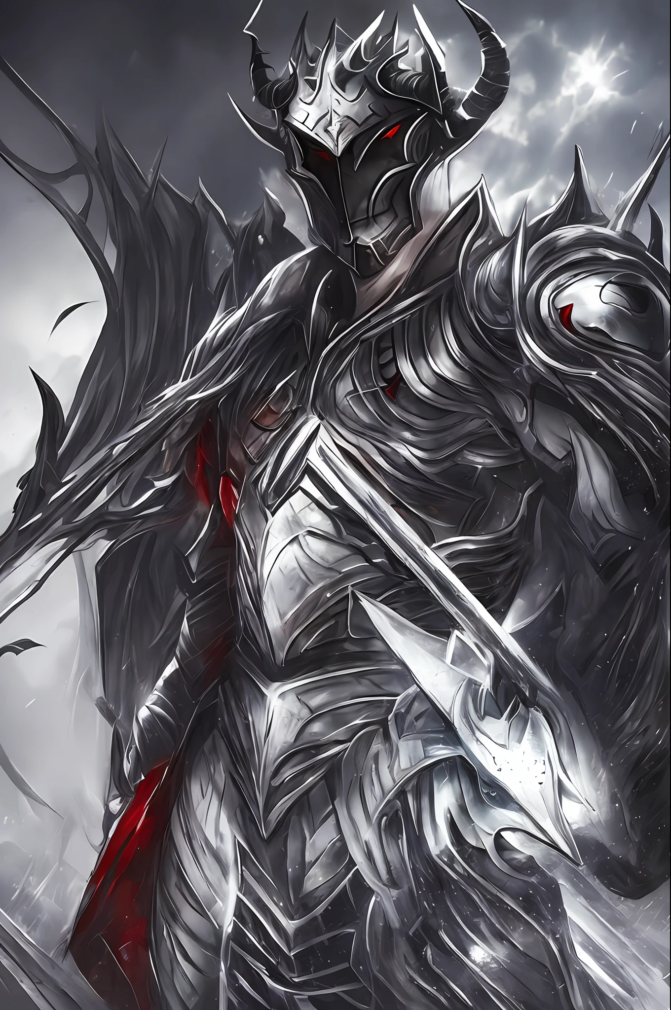 white male demon king black suit black hair white horns red eyes --auto --s2