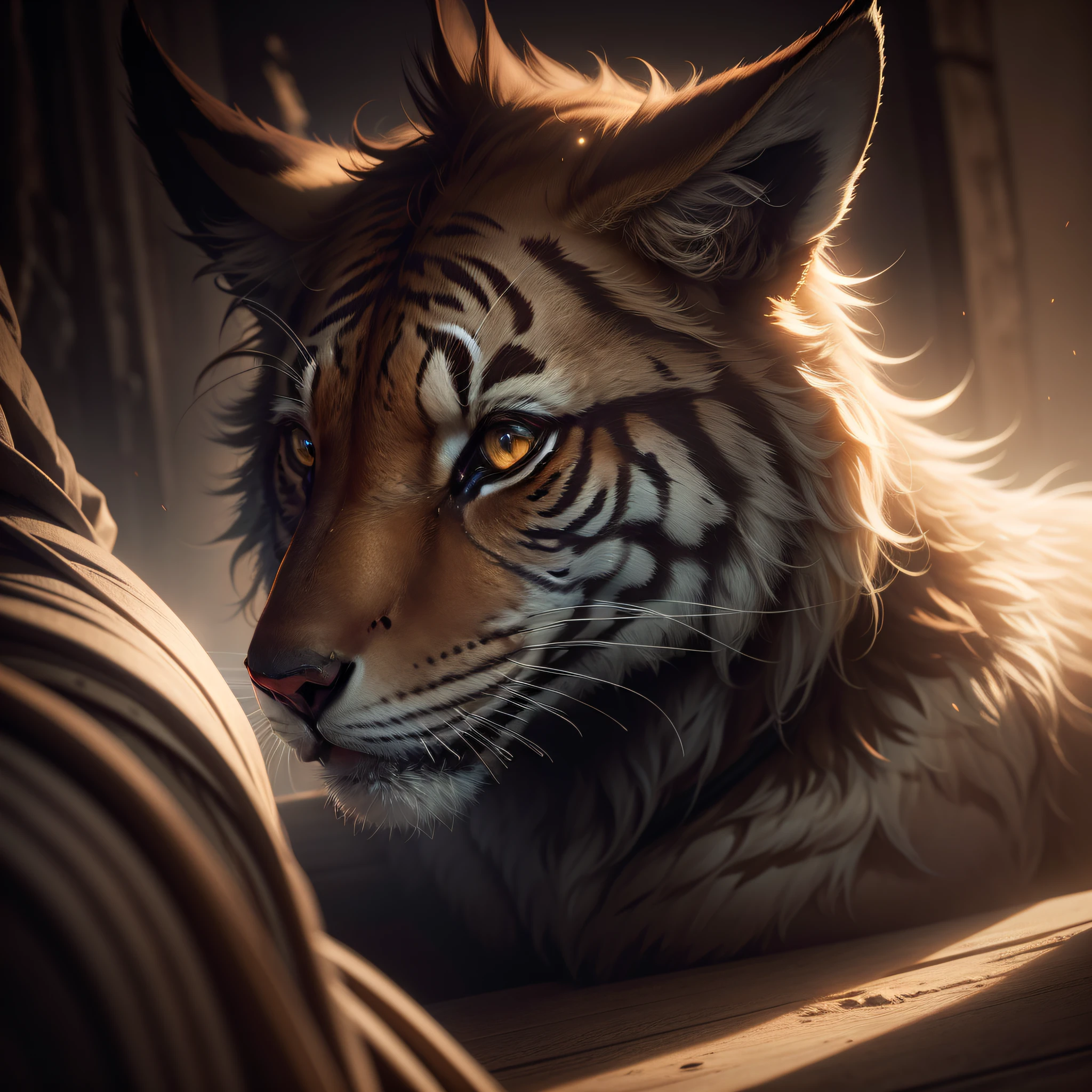 a porthait of [wolf | tiger | lion | fox], cinematic, rim light, 4k textures, soft cinematic light, adobe lightroom, photolab, hdr, highly detailed, sharp focus, soothing tones, hyperdetailed, low contrast, soft cinematic light, exposure blend, hdr,