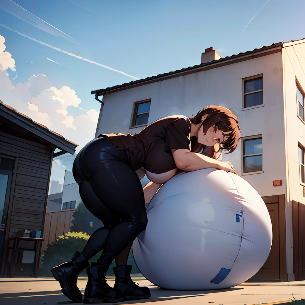 Mother turns inflatable object at the request of the son and the son is happy, But the mother's body had a side effect after the son's compliment started to feel his body inflating and growing started to get shocked because now it was already the size of the house and the son so praising the mother growing up and the son makes one more request to the mother which is if she can get even bigger and she tries to get bigger