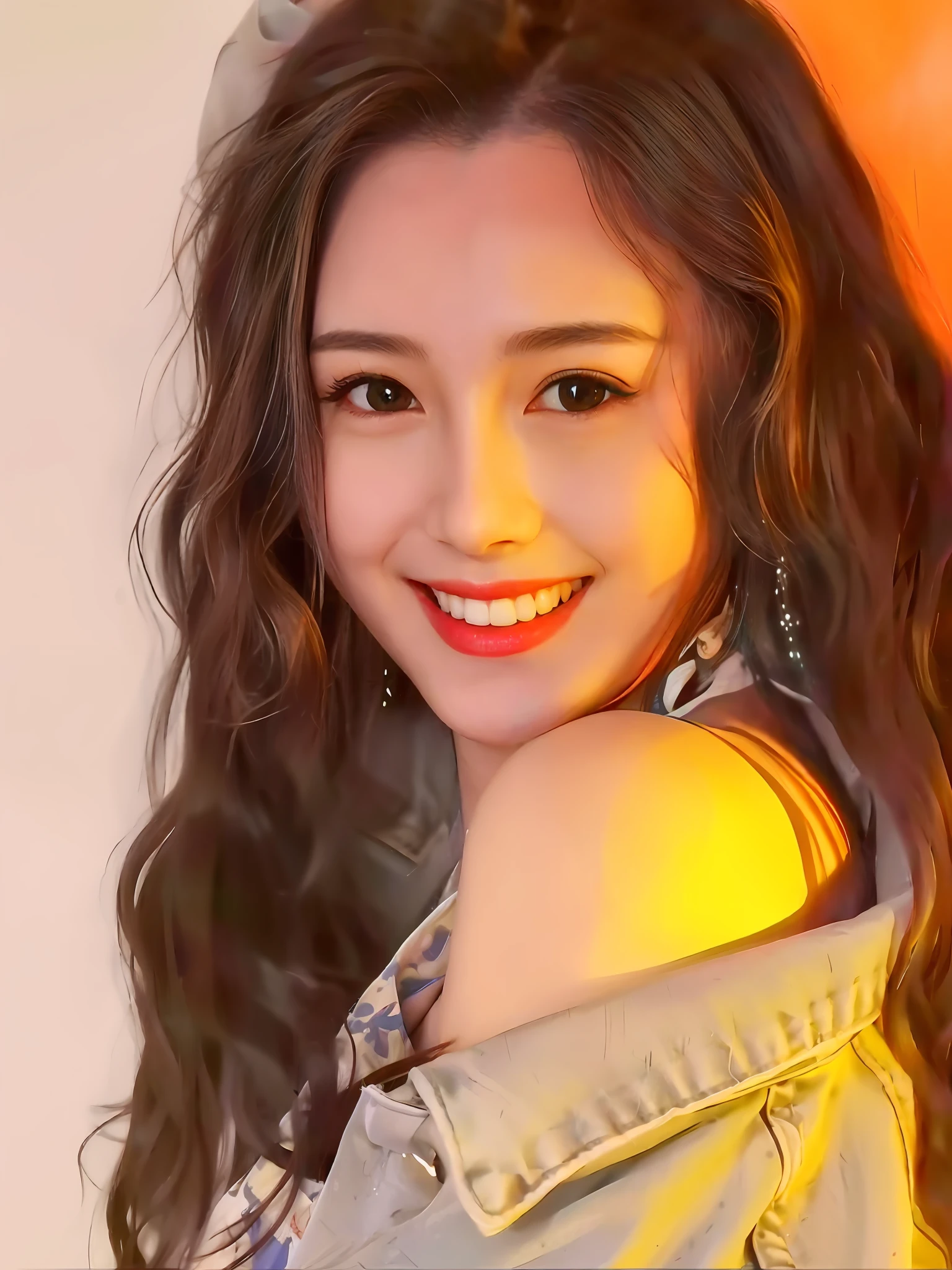 Photo of Alafeld of a woman with long hair and a smile, tzuyu from twice, Li Zixin, portrait of female korean idol, inspired by Sim Sa-jeong, [ Digital art ]!!, ruan jia beautiful!, Realistic. Cheng Yi, Inspired by Huang Ji, krystal, high quality portrait, dilraba dilmurat