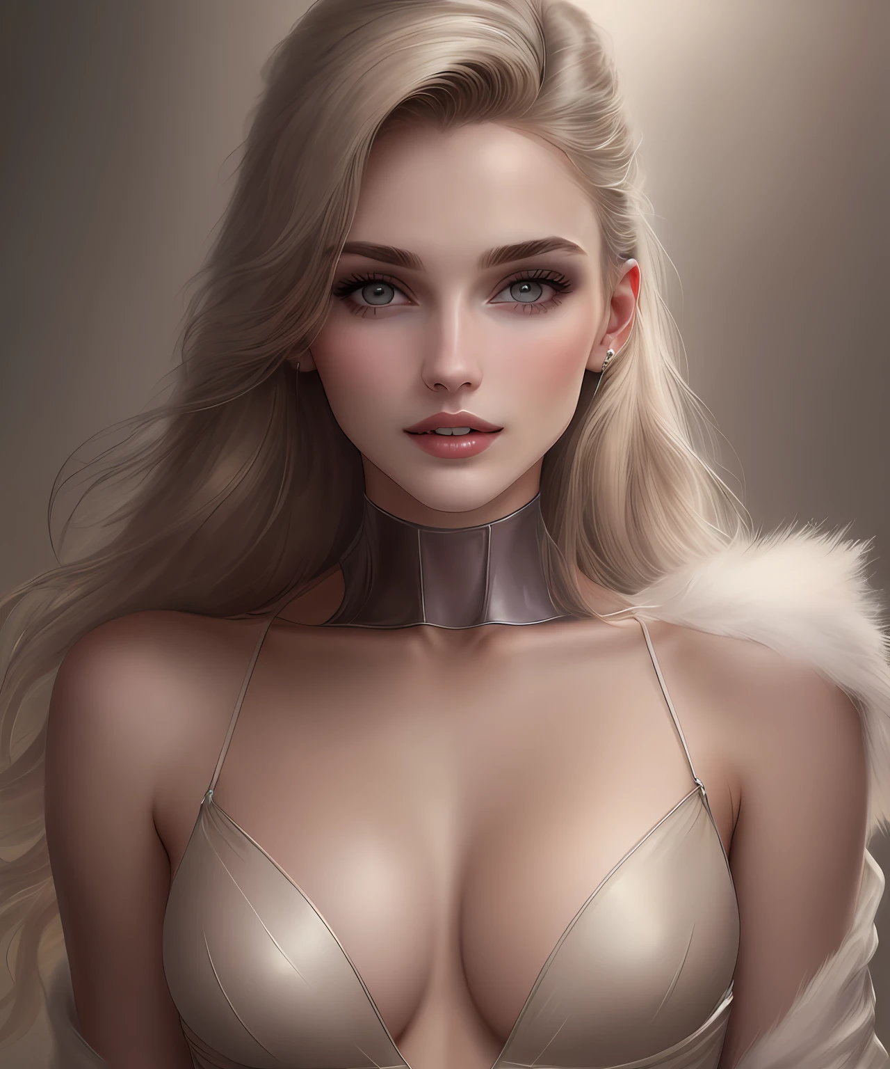 fashion model 25 years old, [[[[closeup]]]], [[[[chest]]]], [[[[neck]]]], [[[[shoulders]]]], perfect eyes, perfect iris, perfect lips, perfect teeth, perfect skin, soft front light, glow, HDR, (muted colors:1.2)