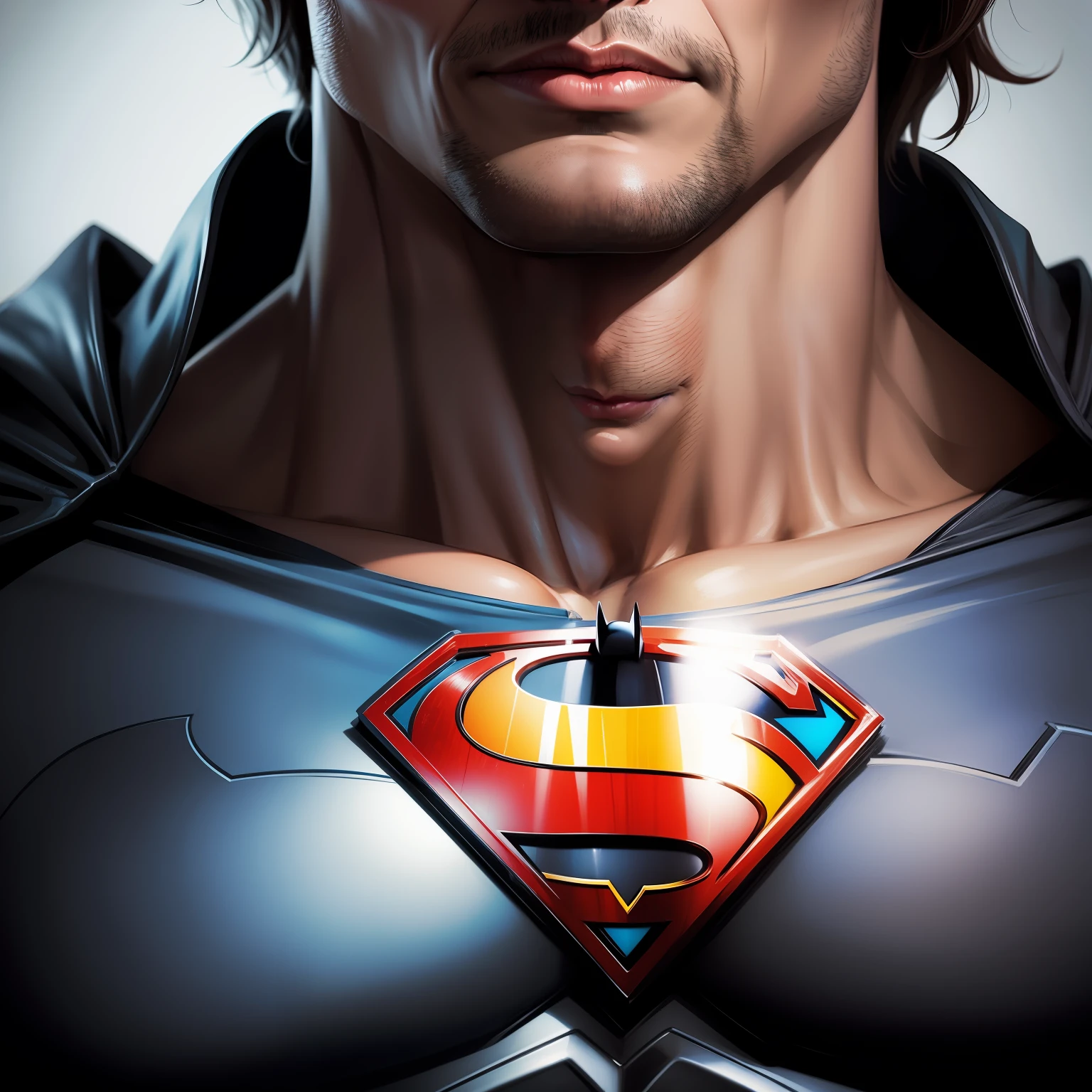 Criar uma imagem do Batman lutando com Superman realista