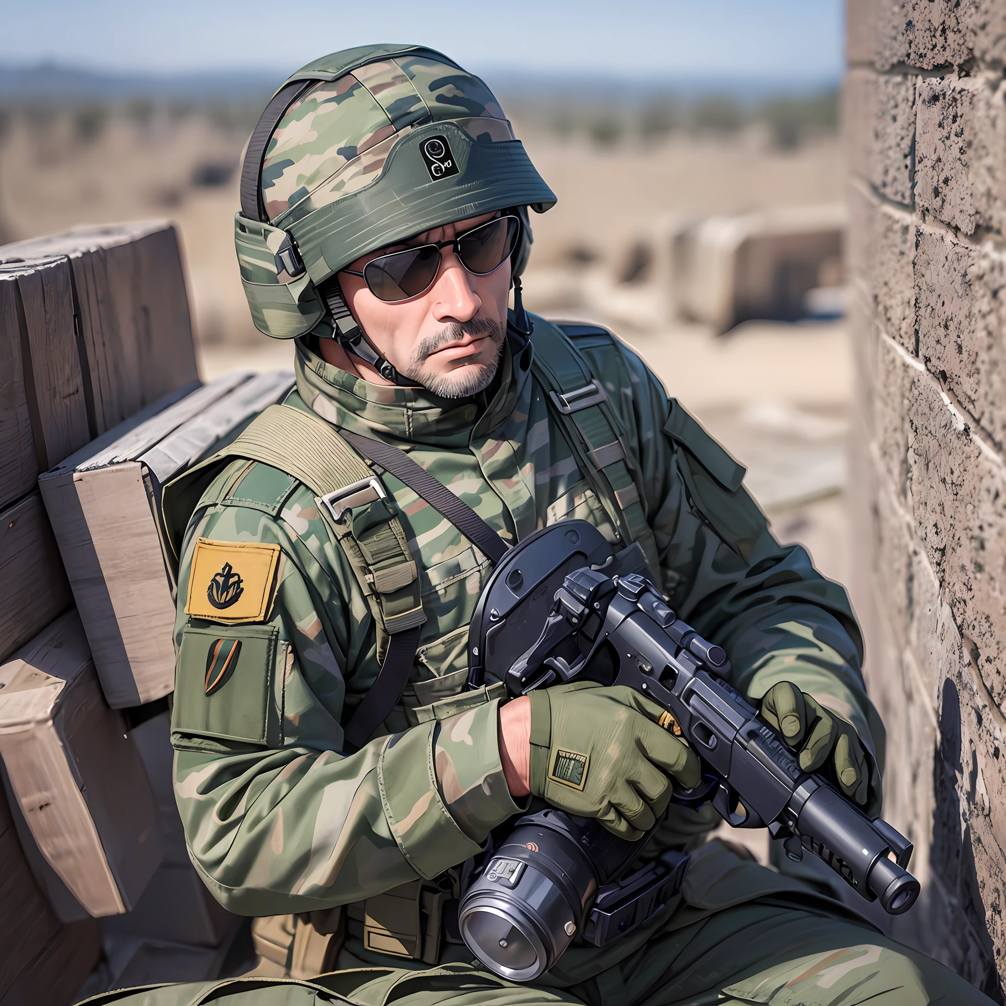 Guerra Militar, Man in action, cinemactic, no head protection