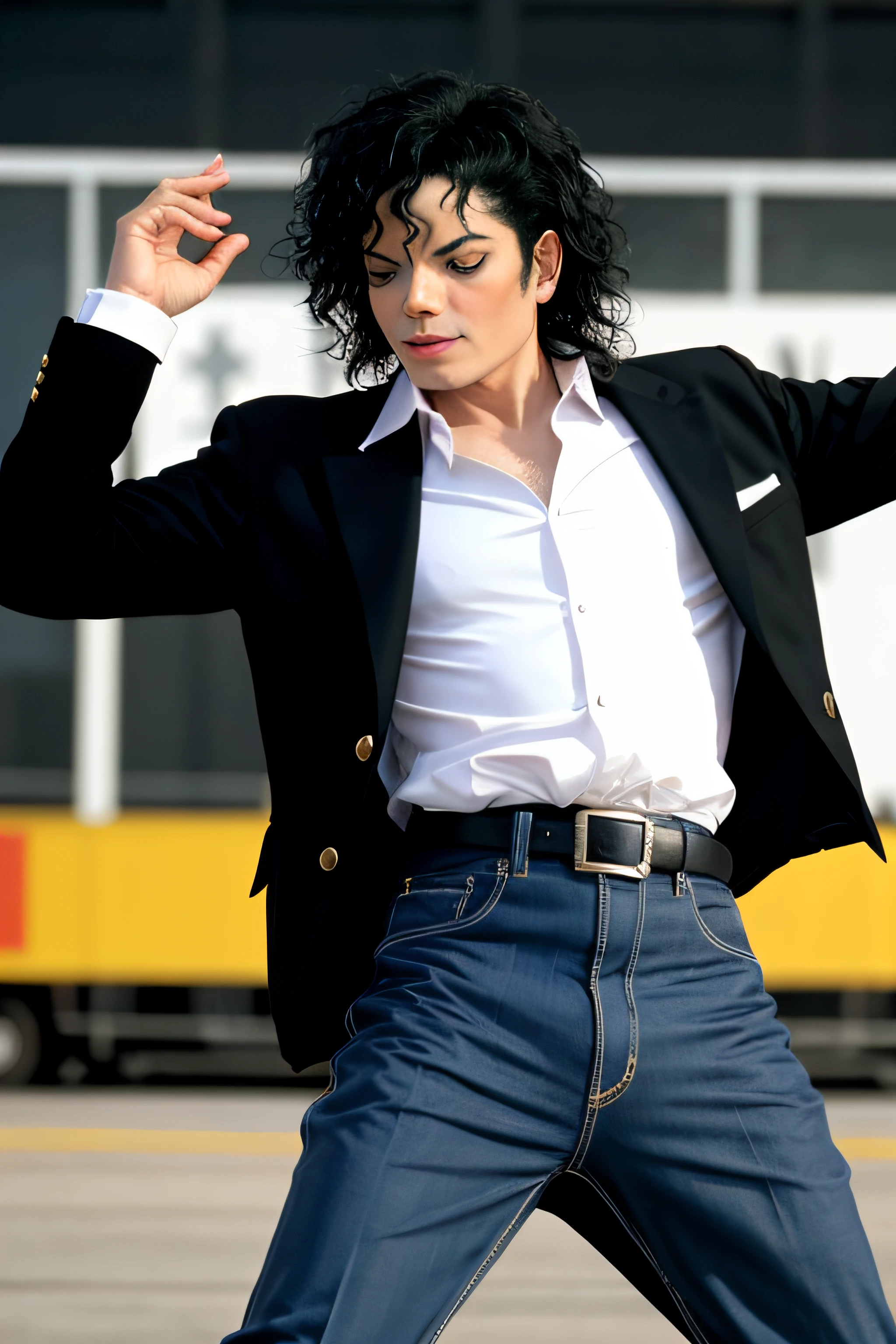 fotorrealista, Michael Jackson  de alta qualidade, obra-prima, cinematic  composition, slow-motion,