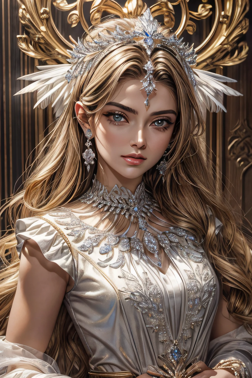 um close up de um anel de ouro com um centro de diamante, majestosa obra-prima, magic ring with a diamond, Centered thin-ring iris, master part, halo de ornamento intrincado, ouro dourado e diamantes, obra-prima detalhes finos, Elden Estilo Anel, deslumbrante, ouro nobre, obra-prima obra de arte, obra-prima', Elden Ring inspirado, cintilante, ornamentado com diamantes brancos